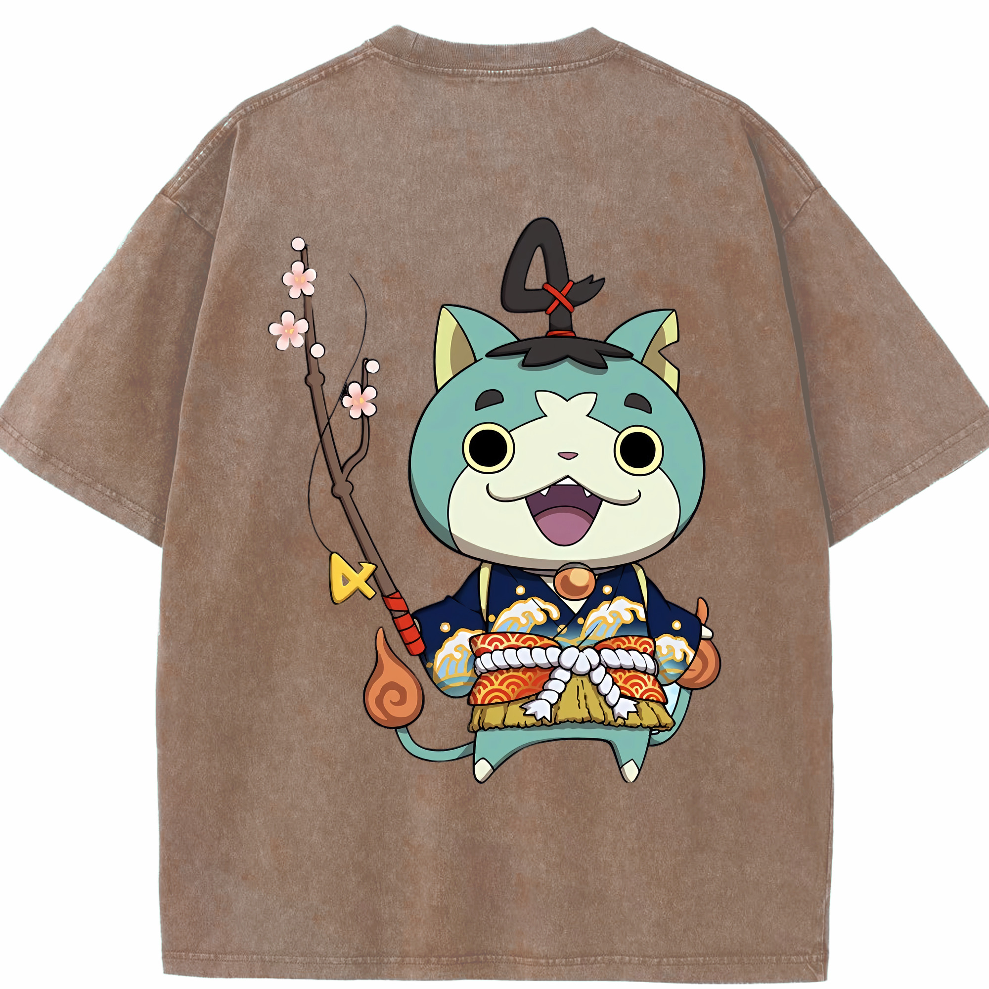 （画像用） 妖怪ウォッチ Yo-kai Watch 綿100% ヴィンテージ風 半袖Tシャツ（背面プリント）