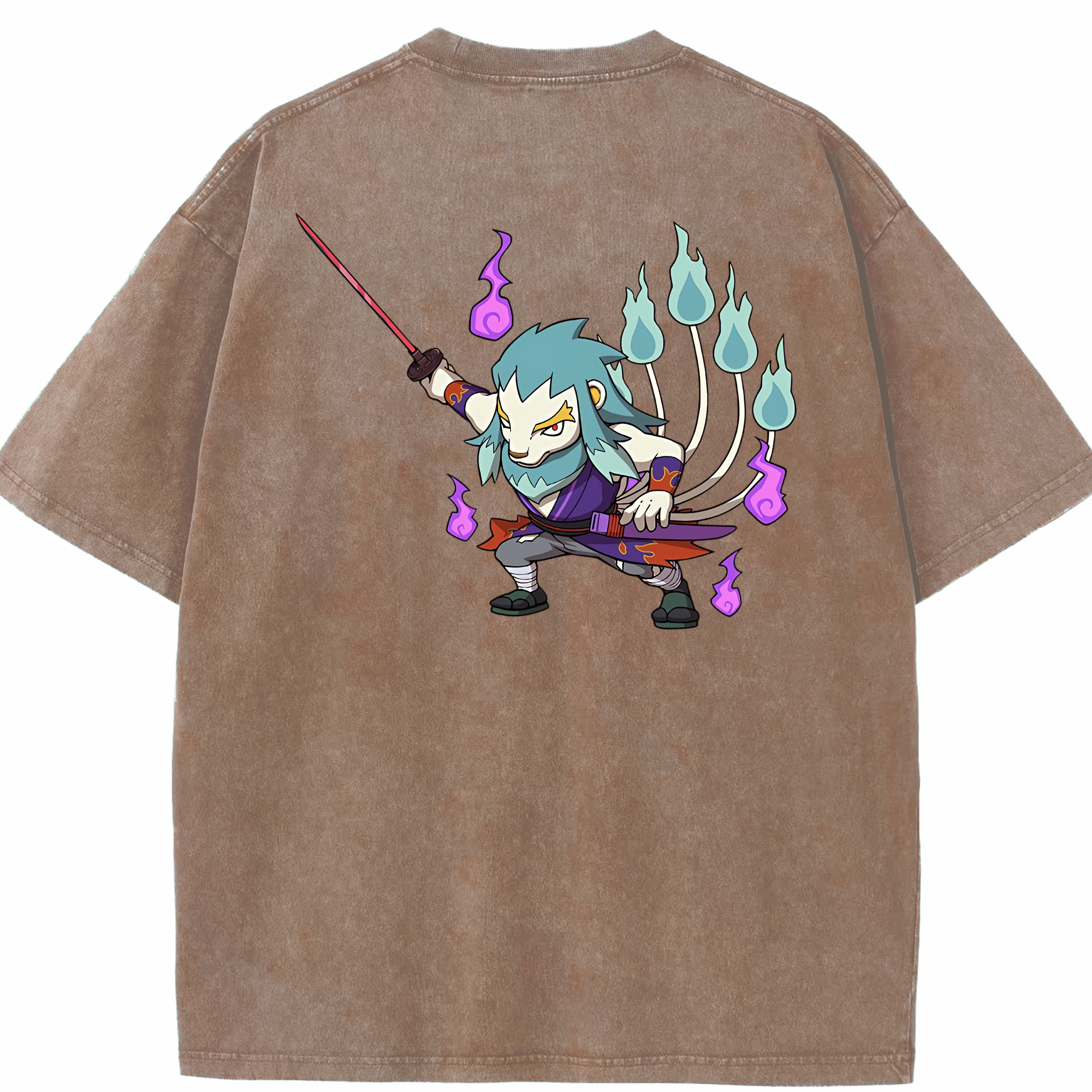 （画像用） 妖怪ウォッチ Yo-kai Watch 綿100% ヴィンテージ風 半袖Tシャツ（背面プリント）