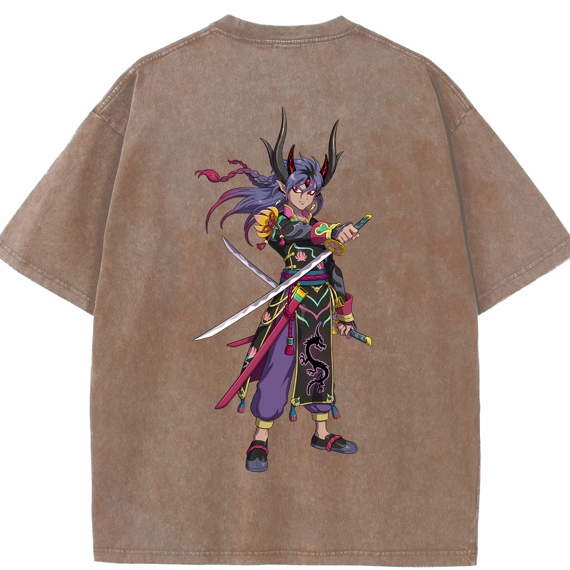 （画像用） 妖怪ウォッチ Yo-kai Watch 綿100% ヴィンテージ風 半袖Tシャツ（背面プリント）