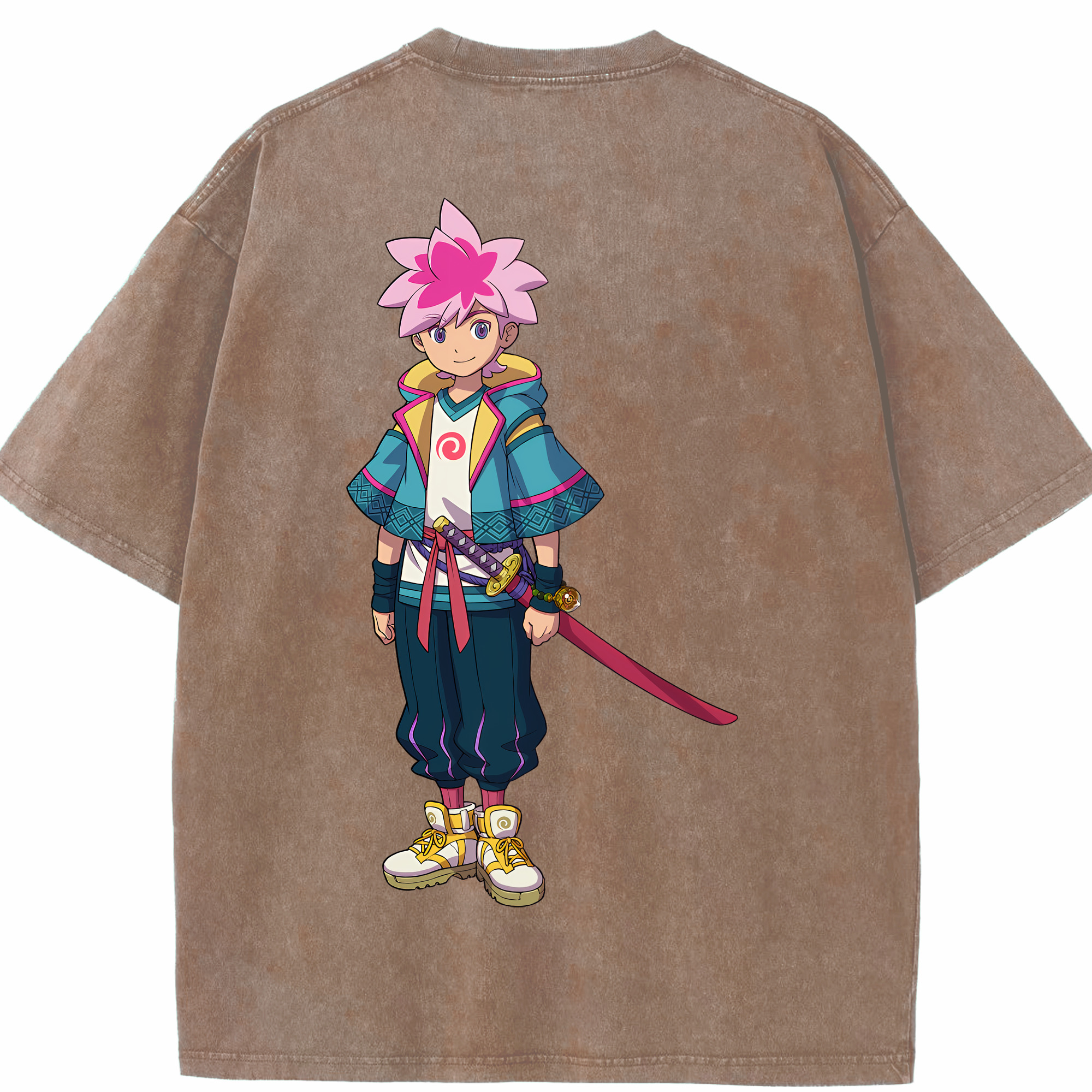 （画像用） 妖怪ウォッチ Yo-kai Watch 綿100% ヴィンテージ風 半袖Tシャツ（背面プリント）