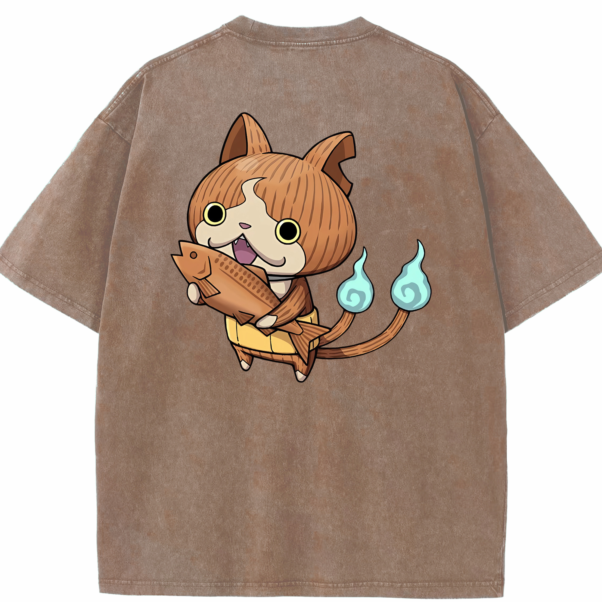 （画像用） 妖怪ウォッチ Yo-kai Watch 綿100% ヴィンテージ風 半袖Tシャツ（背面プリント）