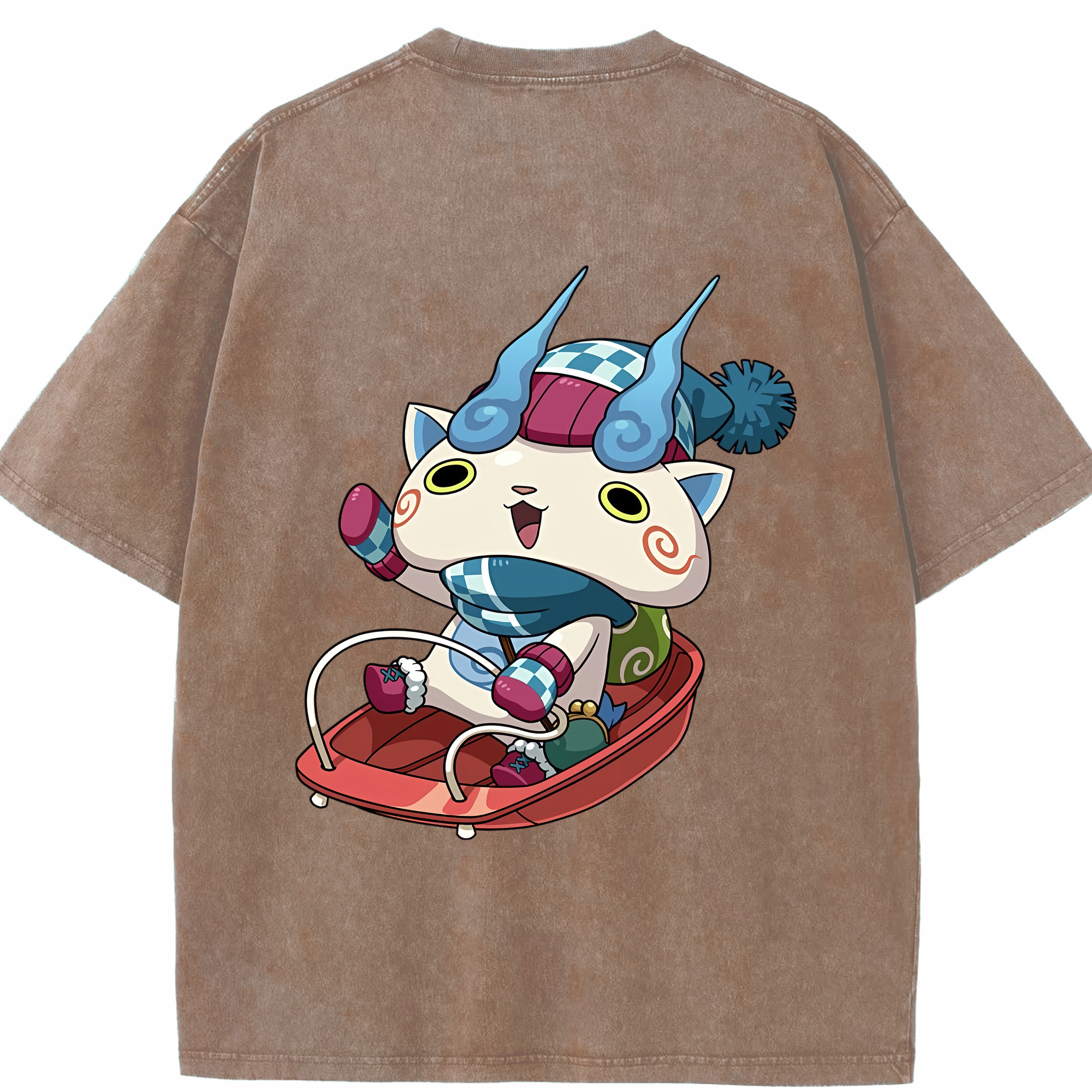 （画像用） 妖怪ウォッチ Yo-kai Watch 綿100% ヴィンテージ風 半袖Tシャツ（背面プリント）