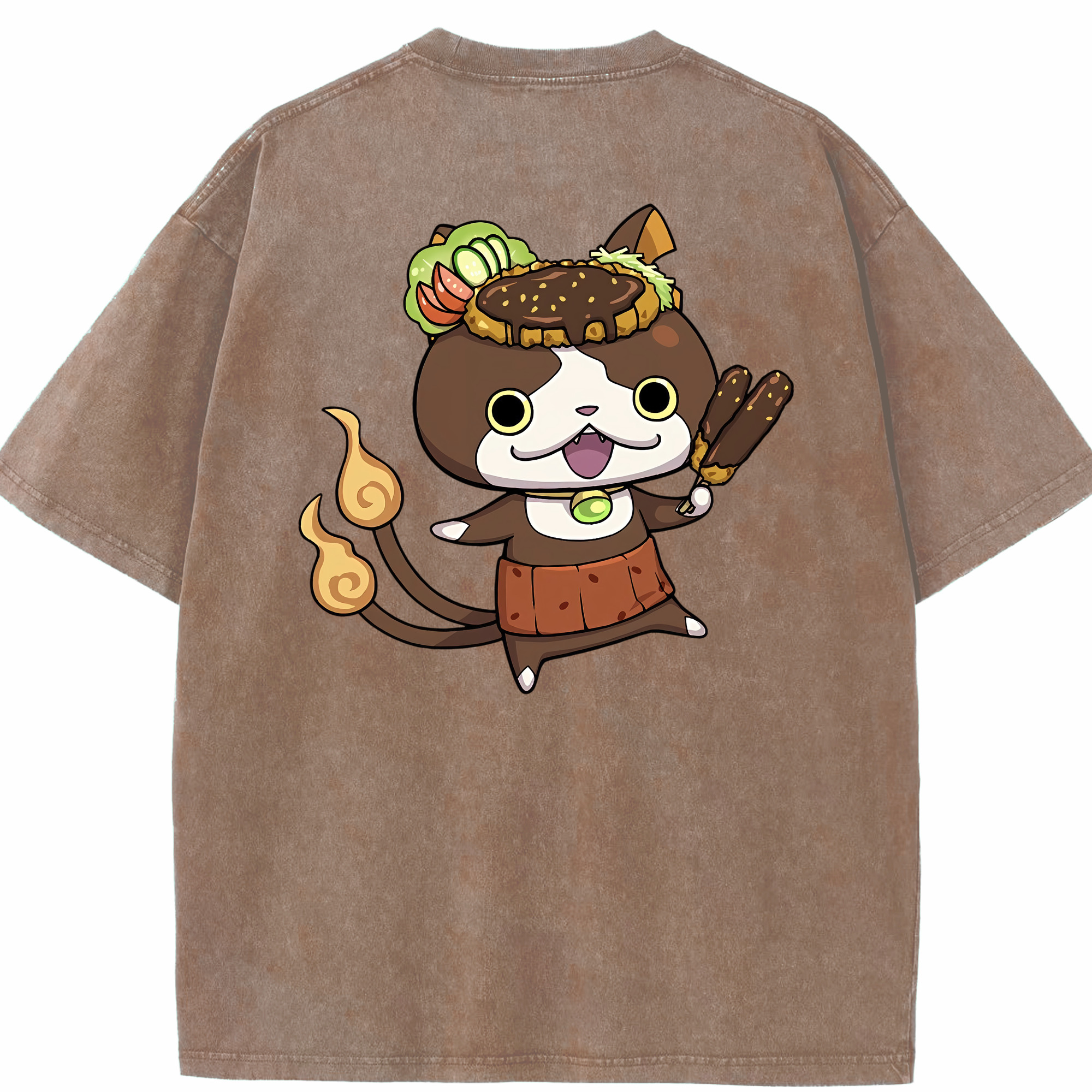 （画像用） 妖怪ウォッチ Yo-kai Watch 綿100% ヴィンテージ風 半袖Tシャツ（背面プリント）