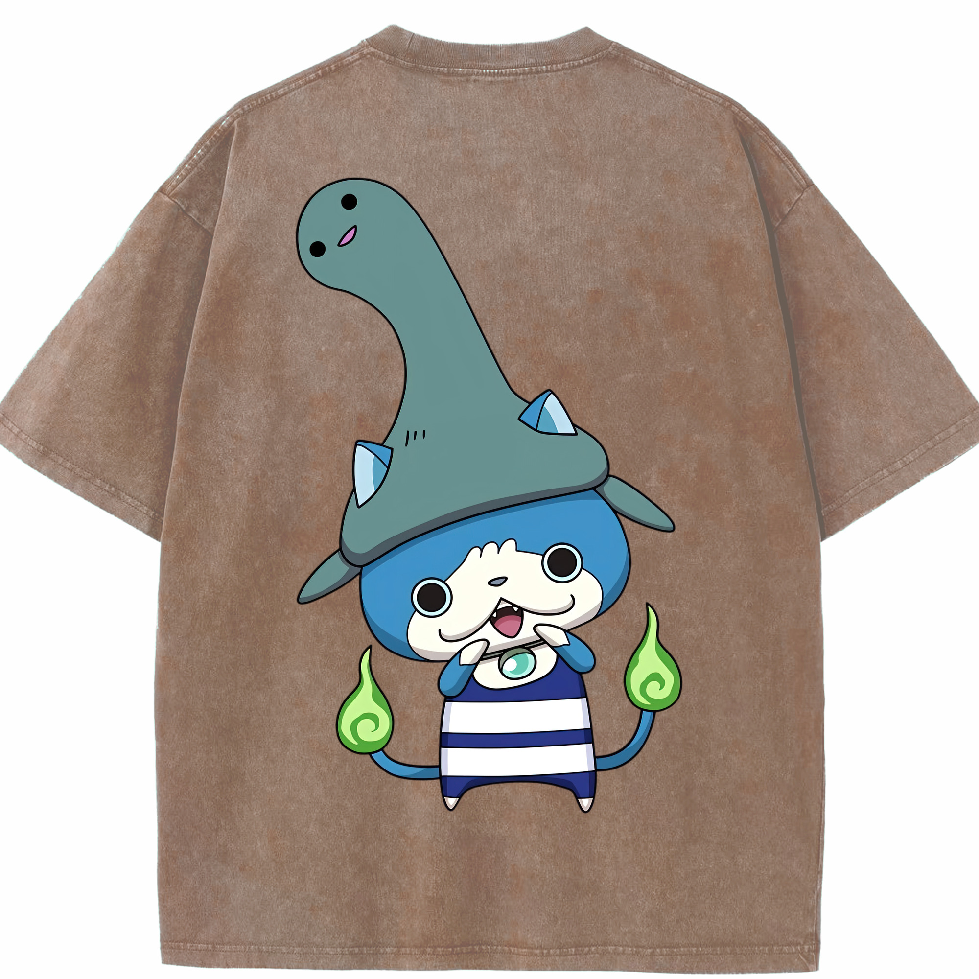 （画像用） 妖怪ウォッチ Yo-kai Watch 綿100% ヴィンテージ風 半袖Tシャツ（背面プリント）