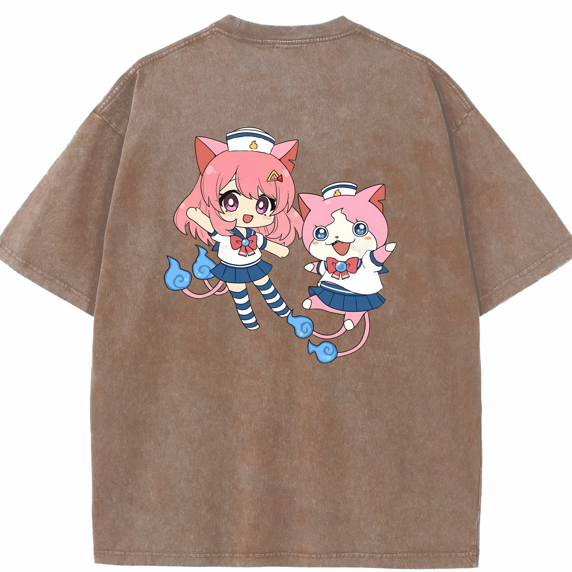 （画像用） 妖怪ウォッチ Yo-kai Watch 綿100% ヴィンテージ風 半袖Tシャツ（背面プリント）