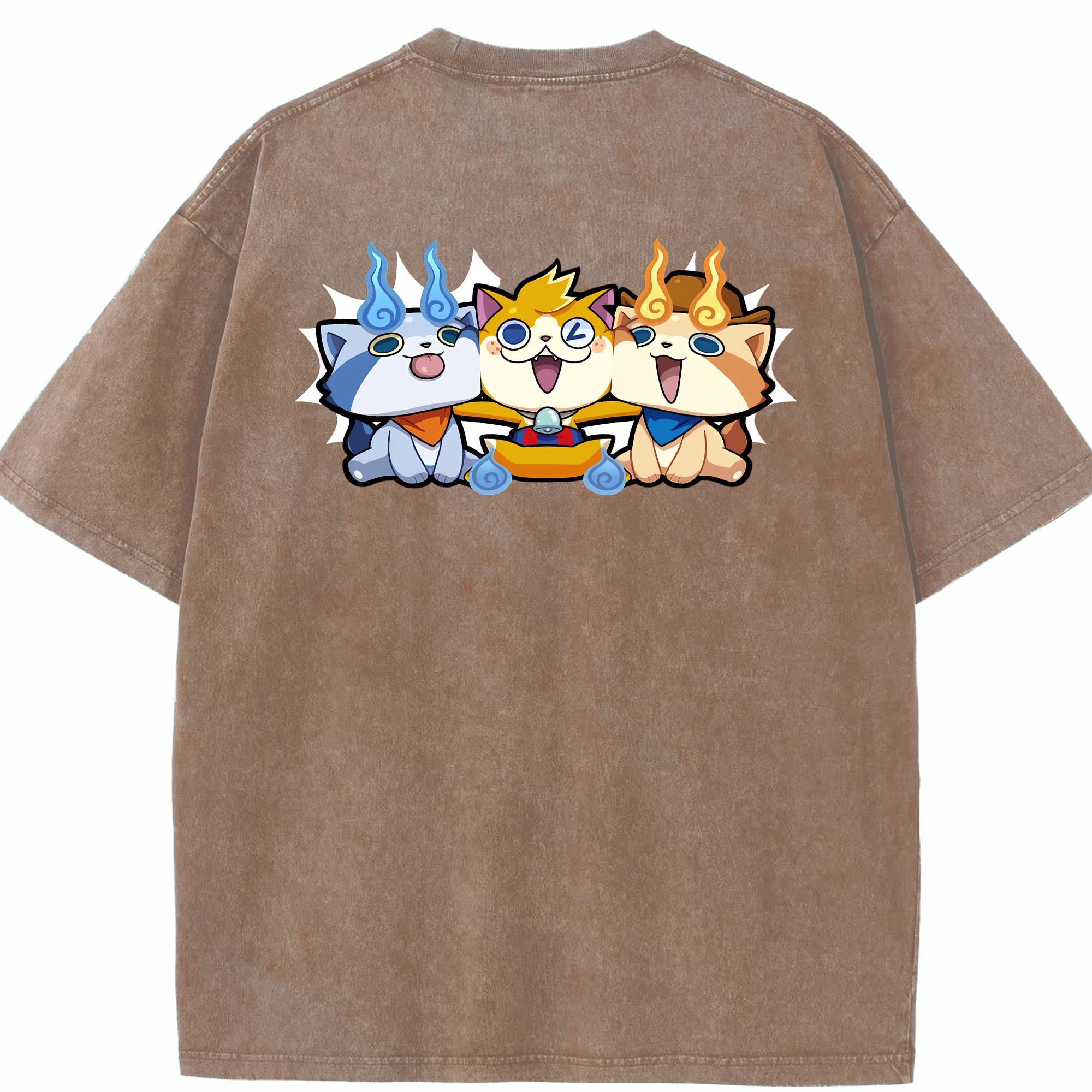 （画像用） 妖怪ウォッチ Yo-kai Watch 綿100% ヴィンテージ風 半袖Tシャツ（背面プリント）