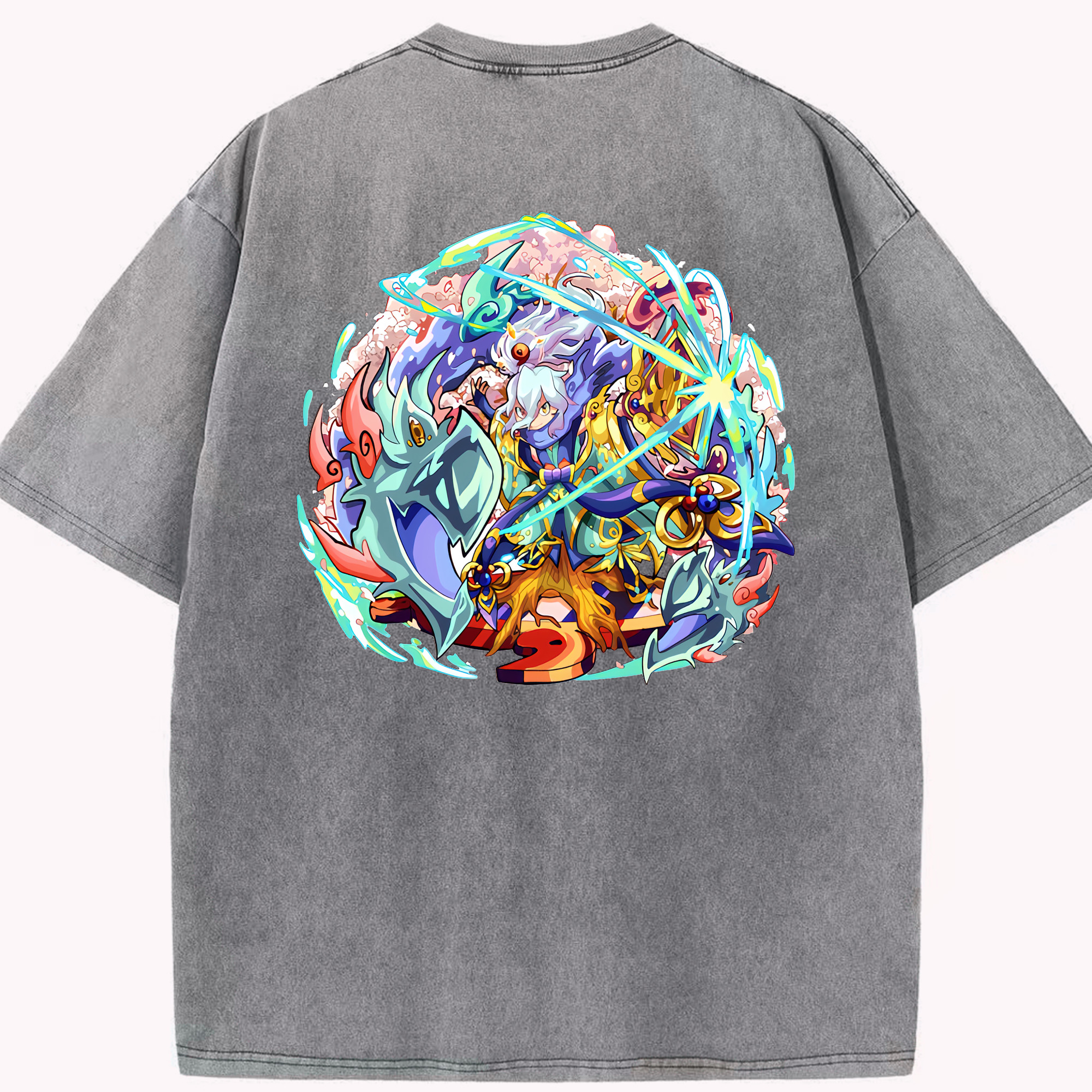 （画像用） 妖怪ウォッチ Yo-kai Watch 綿100% ヴィンテージ風 半袖Tシャツ（背面プリント）
