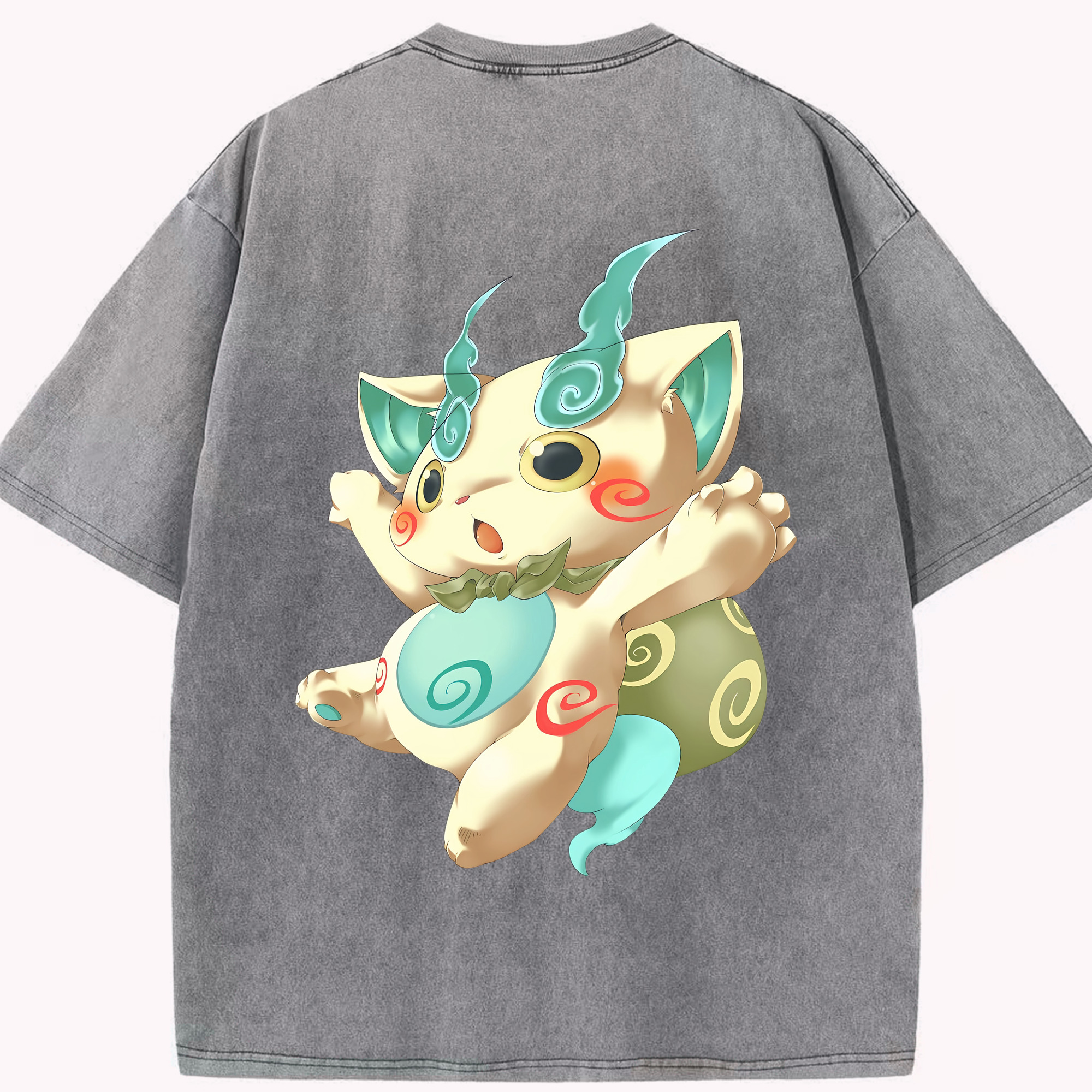 （画像用） 妖怪ウォッチ Yo-kai Watch 綿100% ヴィンテージ風 半袖Tシャツ（背面プリント）