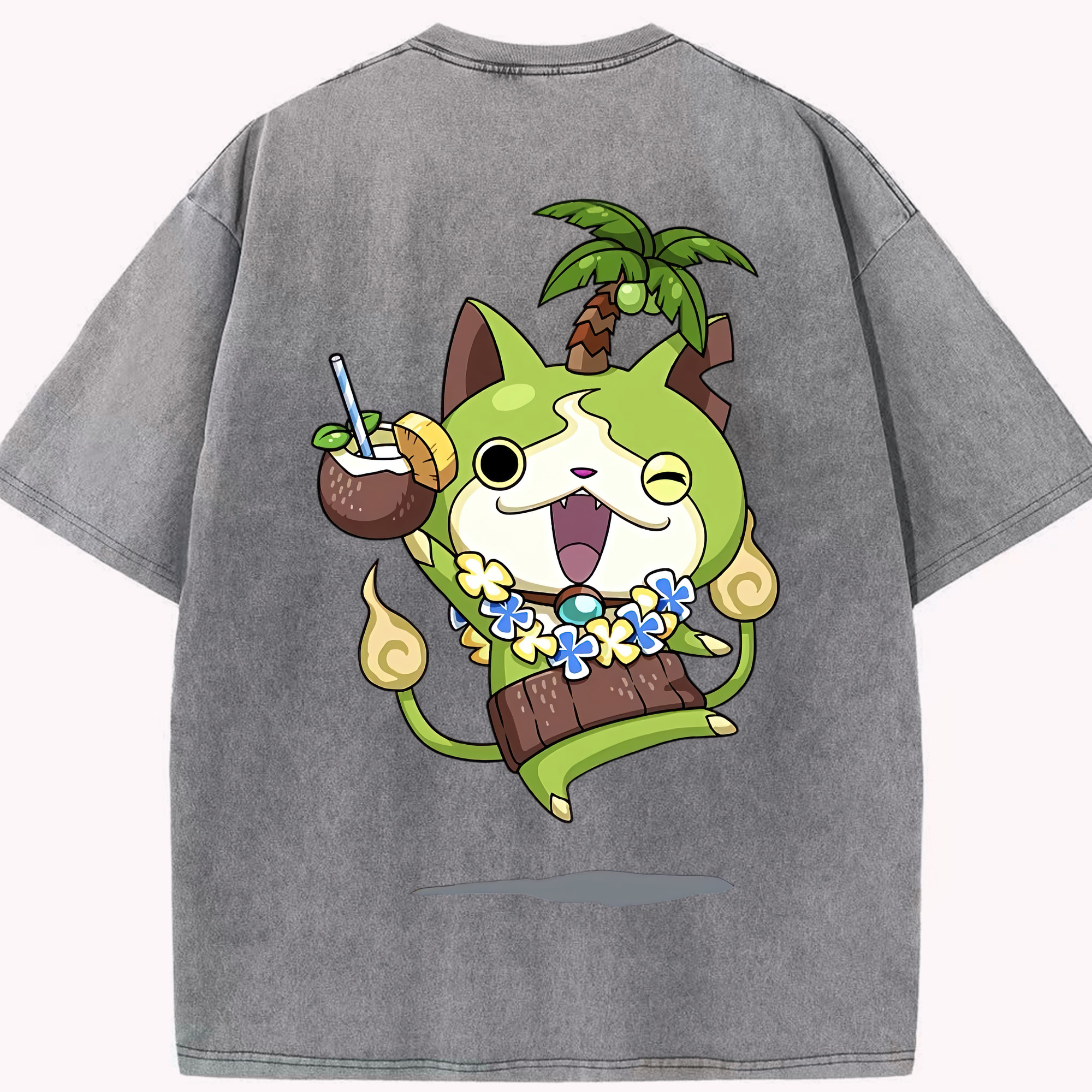 （画像用） 妖怪ウォッチ Yo-kai Watch 綿100% ヴィンテージ風 半袖Tシャツ（背面プリント）
