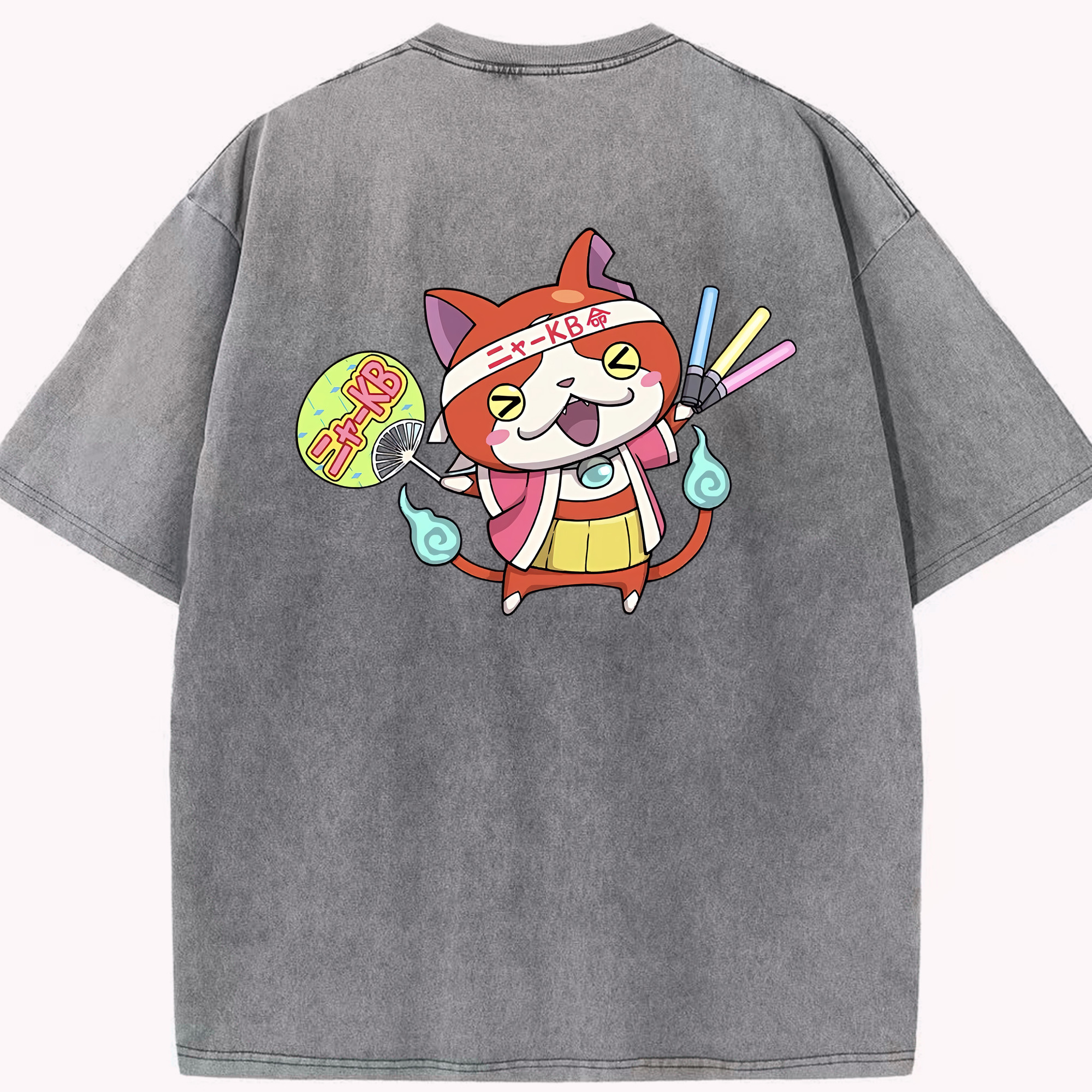 （画像用） 妖怪ウォッチ Yo-kai Watch 綿100% ヴィンテージ風 半袖Tシャツ（背面プリント）
