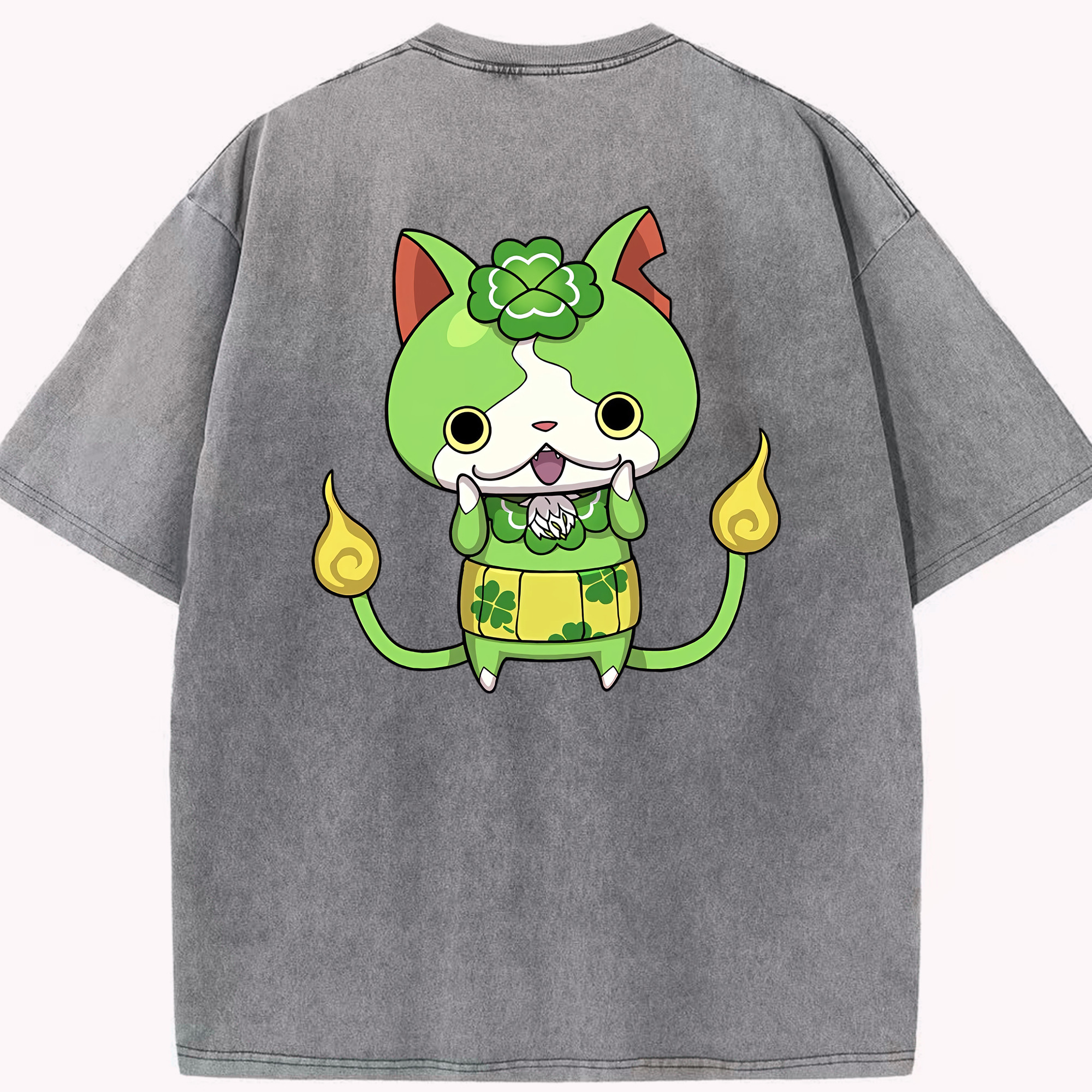 妖怪ウォッチ Yo-kai Watch 綿100% ヴィンテージ風 半袖Tシャツ（背面プリント）