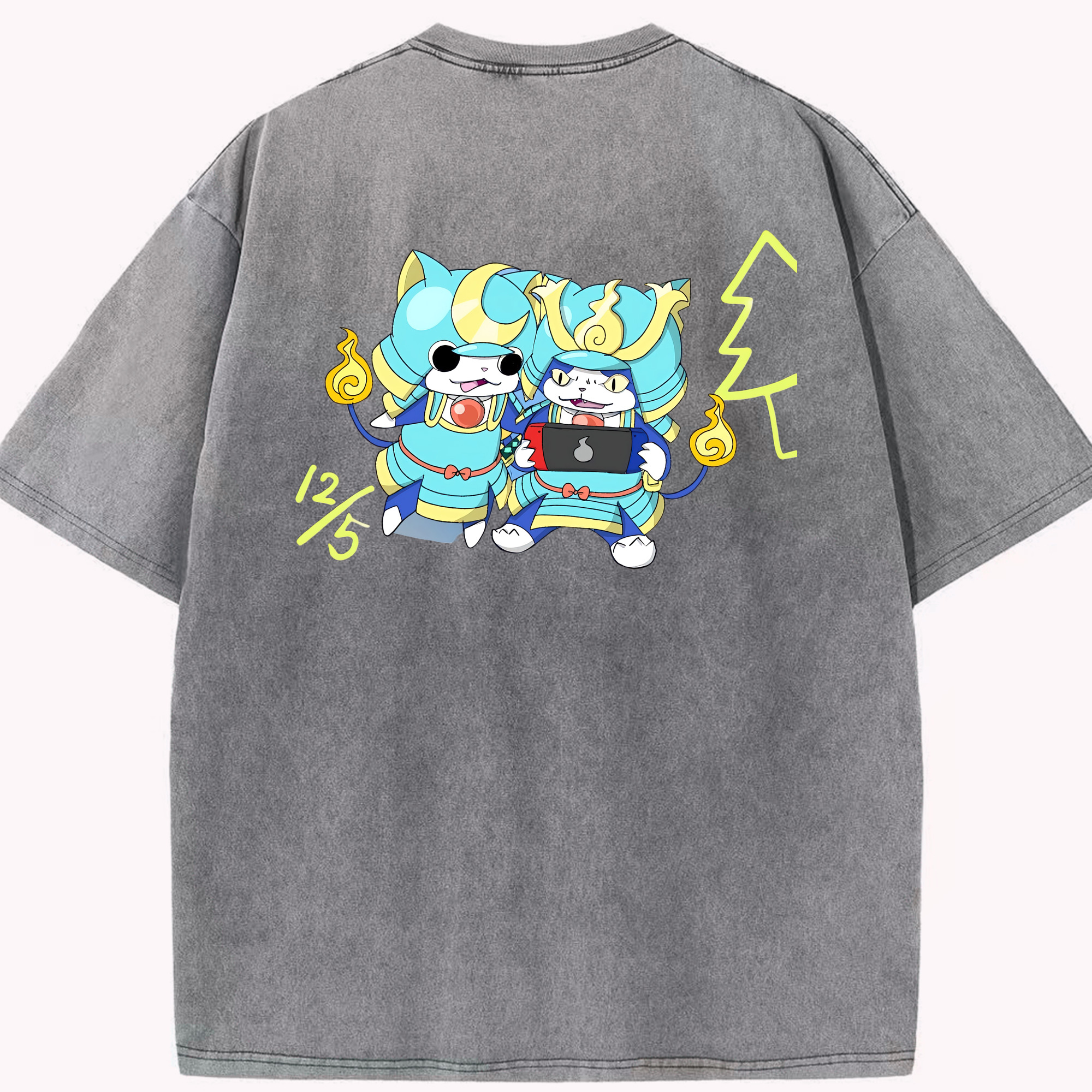 （画像用） 妖怪ウォッチ Yo-kai Watch 綿100% ヴィンテージ風 半袖Tシャツ（背面プリント）