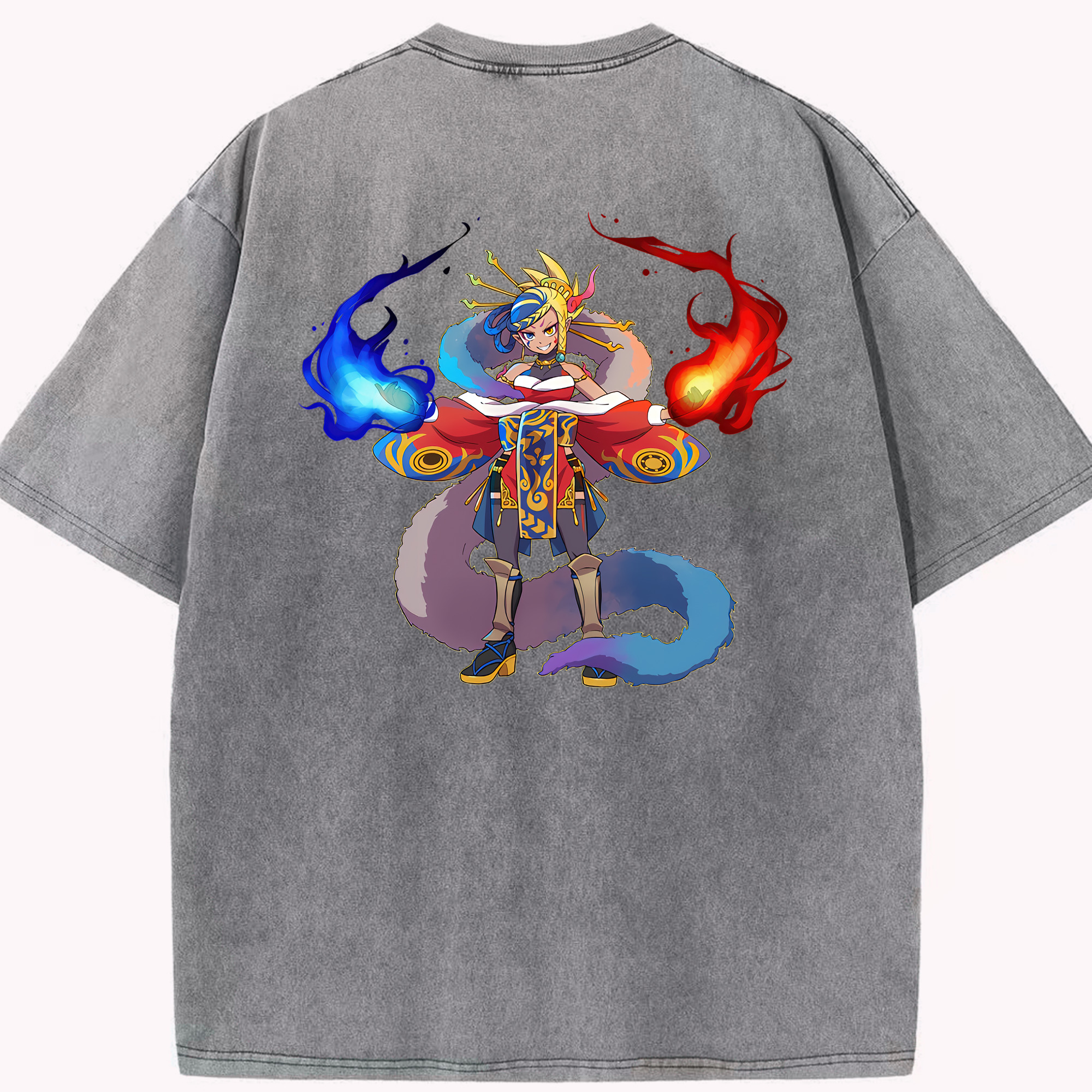 （画像用） 妖怪ウォッチ Yo-kai Watch 綿100% ヴィンテージ風 半袖Tシャツ（背面プリント）