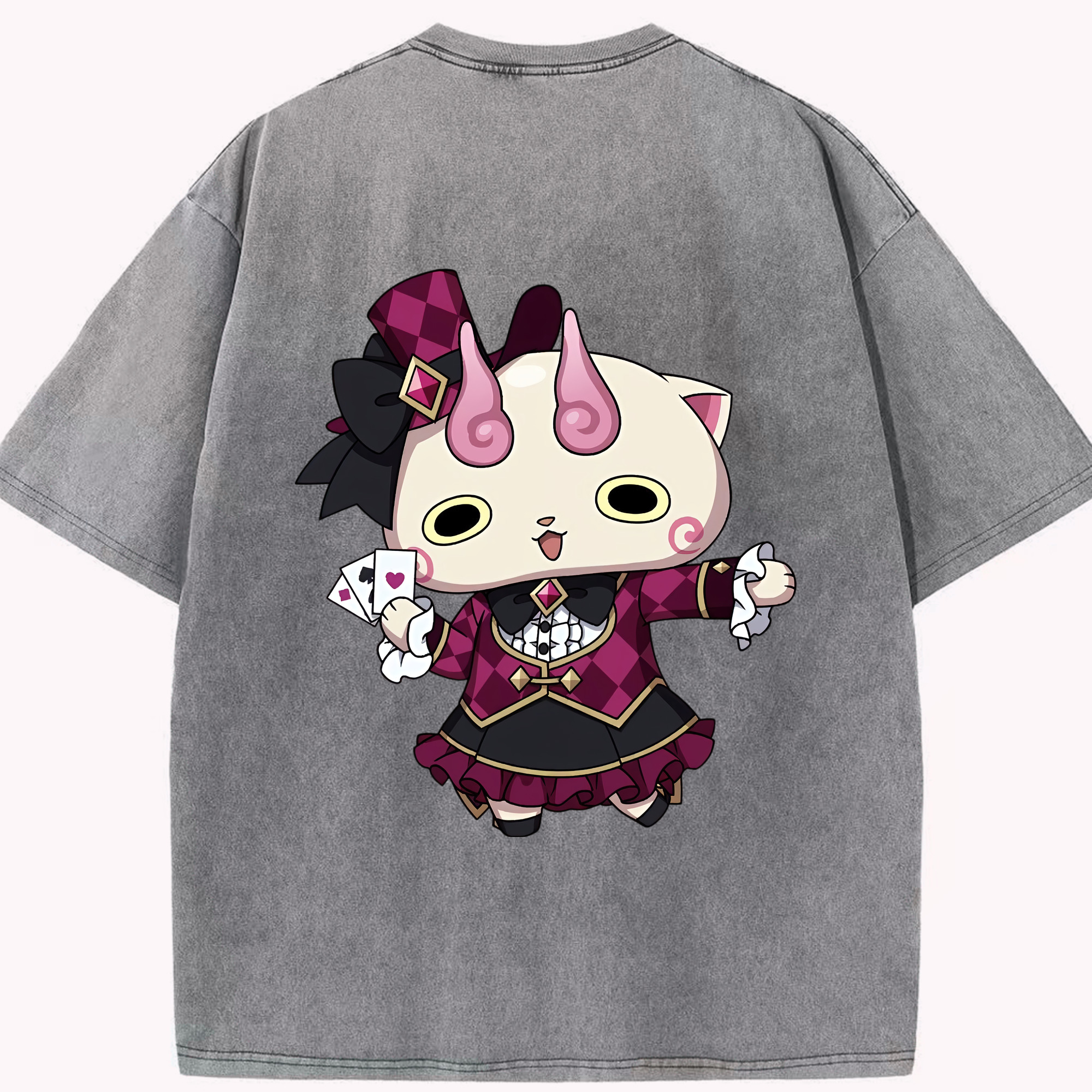（画像用） 妖怪ウォッチ Yo-kai Watch 綿100% ヴィンテージ風 半袖Tシャツ（背面プリント）