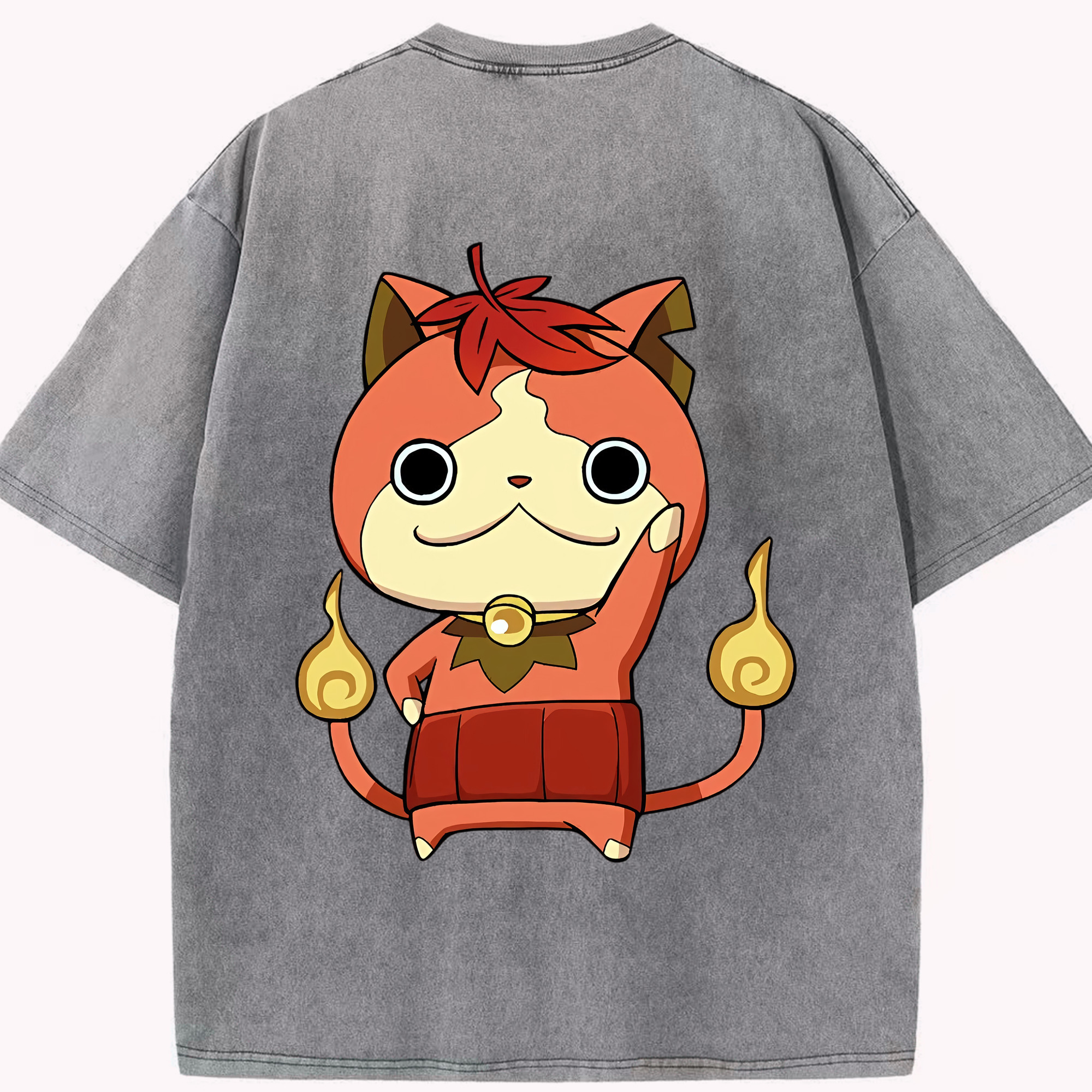 （画像用） 妖怪ウォッチ Yo-kai Watch 綿100% ヴィンテージ風 半袖Tシャツ（背面プリント）