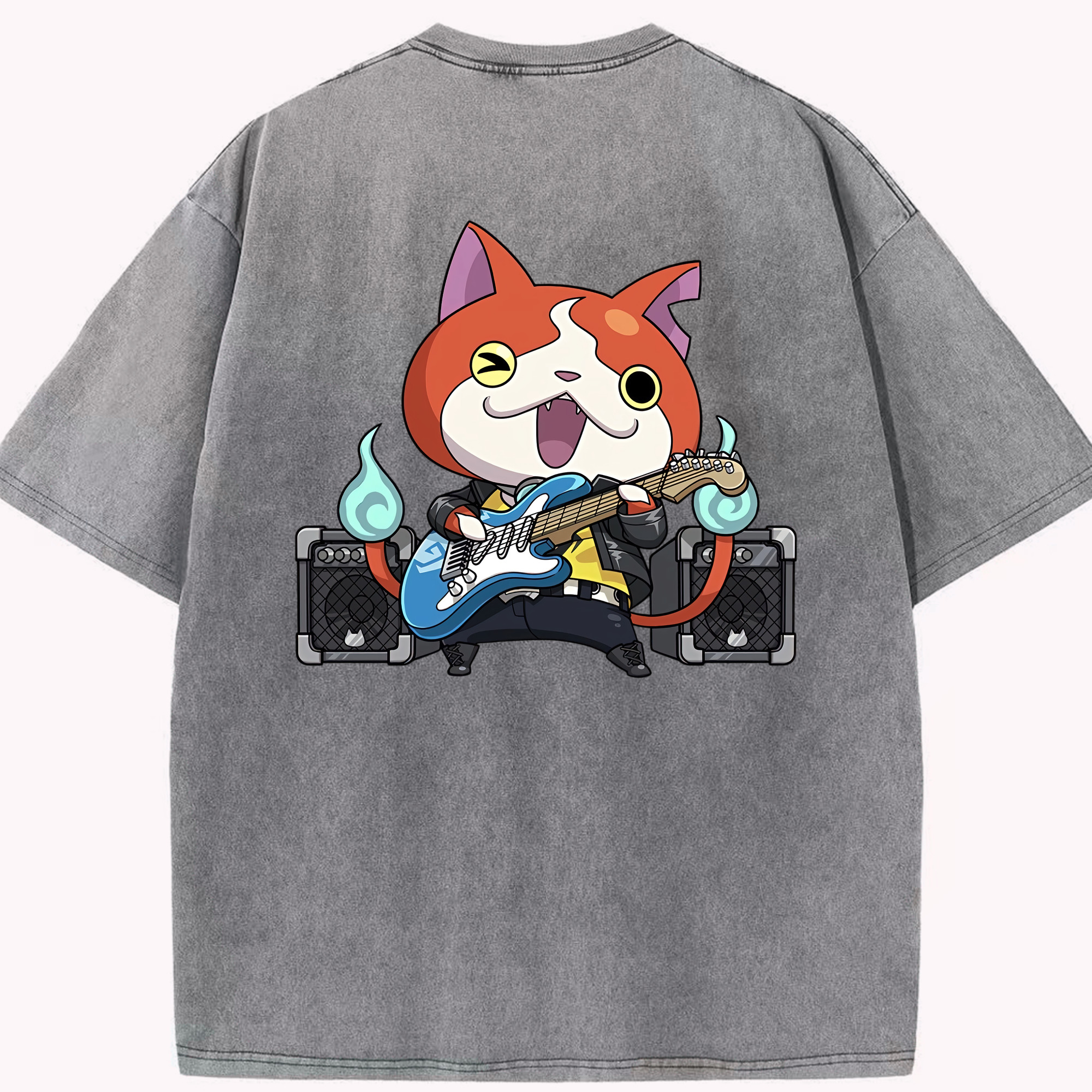 （画像用） 妖怪ウォッチ Yo-kai Watch 綿100% ヴィンテージ風 半袖Tシャツ（背面プリント）