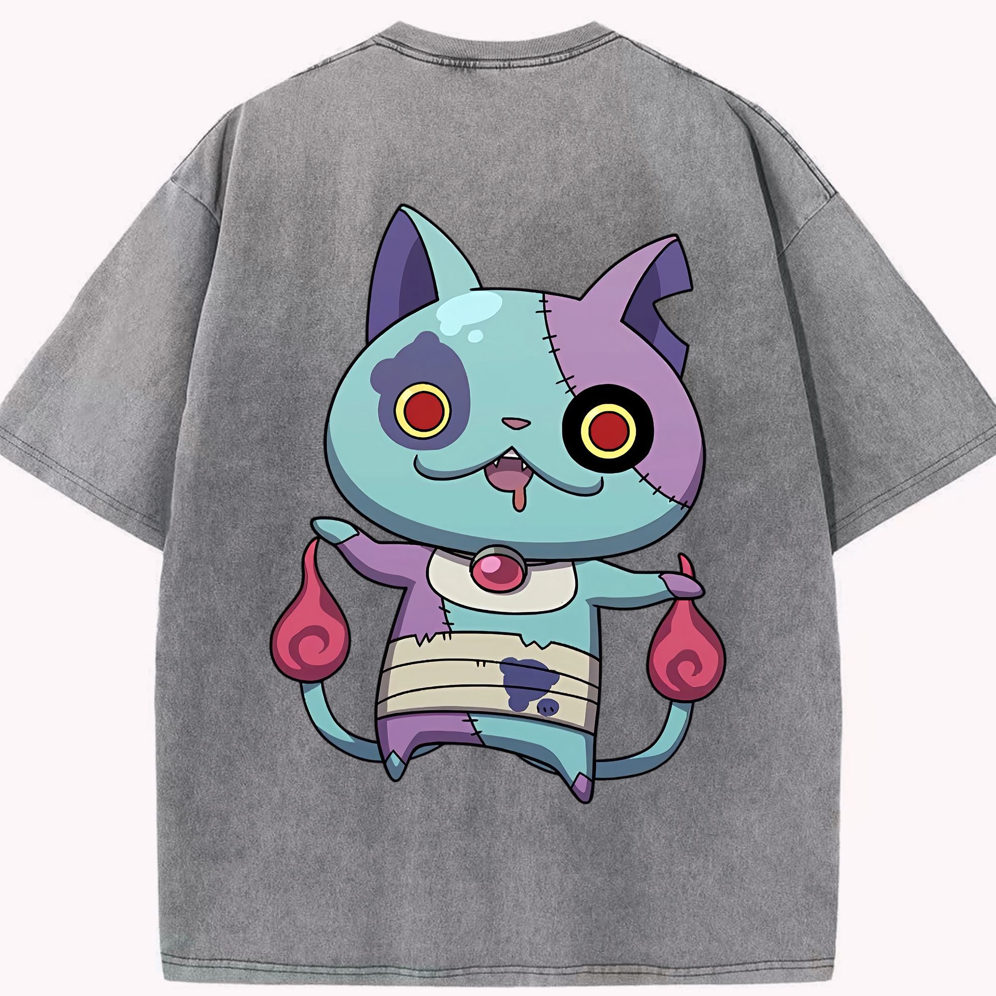 （画像用） 妖怪ウォッチ Yo-kai Watch 綿100% ヴィンテージ風 半袖Tシャツ（背面プリント）