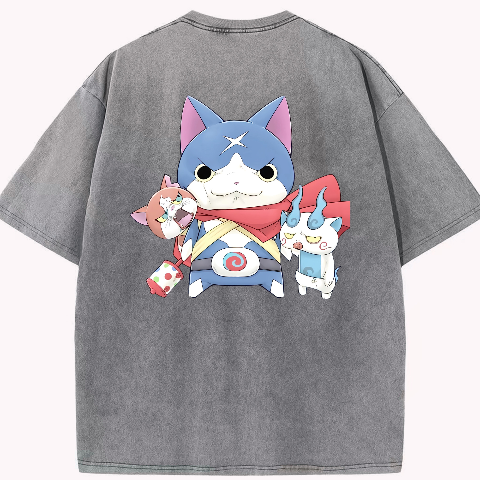（画像用） 妖怪ウォッチ Yo-kai Watch 綿100% ヴィンテージ風 半袖Tシャツ（背面プリント）