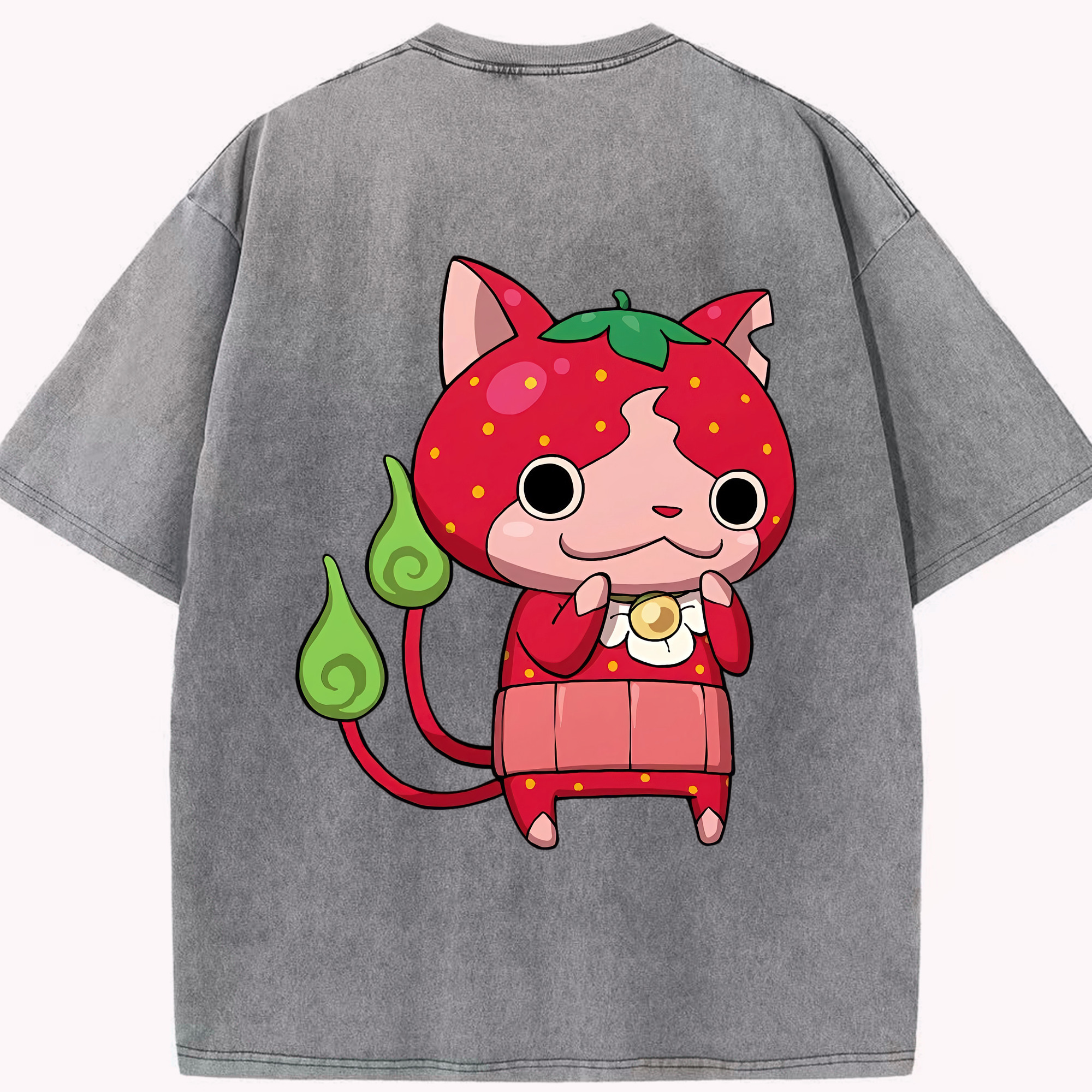 （画像用） 妖怪ウォッチ Yo-kai Watch 綿100% ヴィンテージ風 半袖Tシャツ（背面プリント）