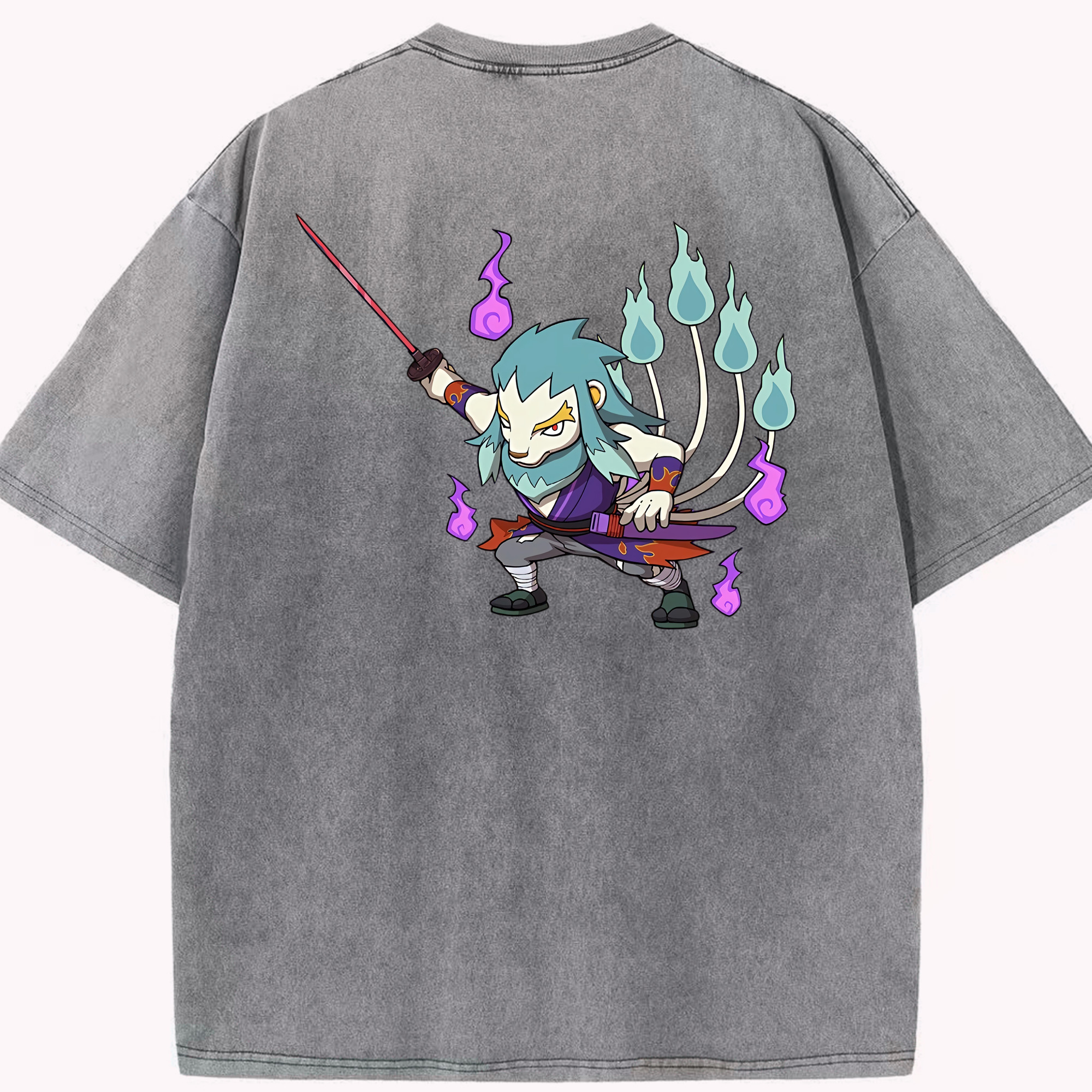 （画像用） 妖怪ウォッチ Yo-kai Watch 綿100% ヴィンテージ風 半袖Tシャツ（背面プリント）