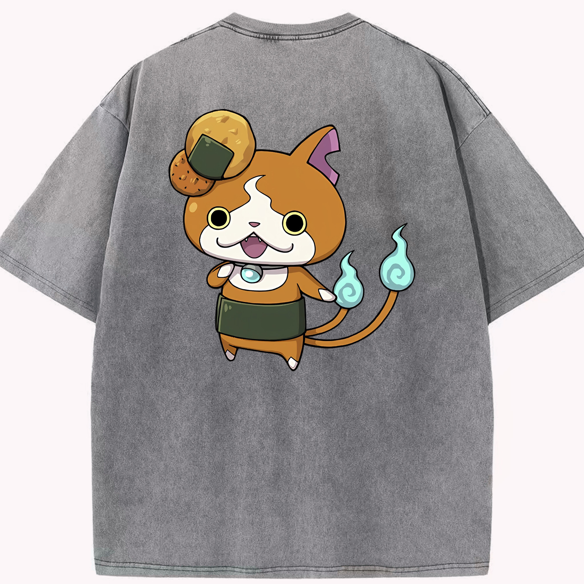 （画像用） 妖怪ウォッチ Yo-kai Watch 綿100% ヴィンテージ風 半袖Tシャツ（背面プリント）