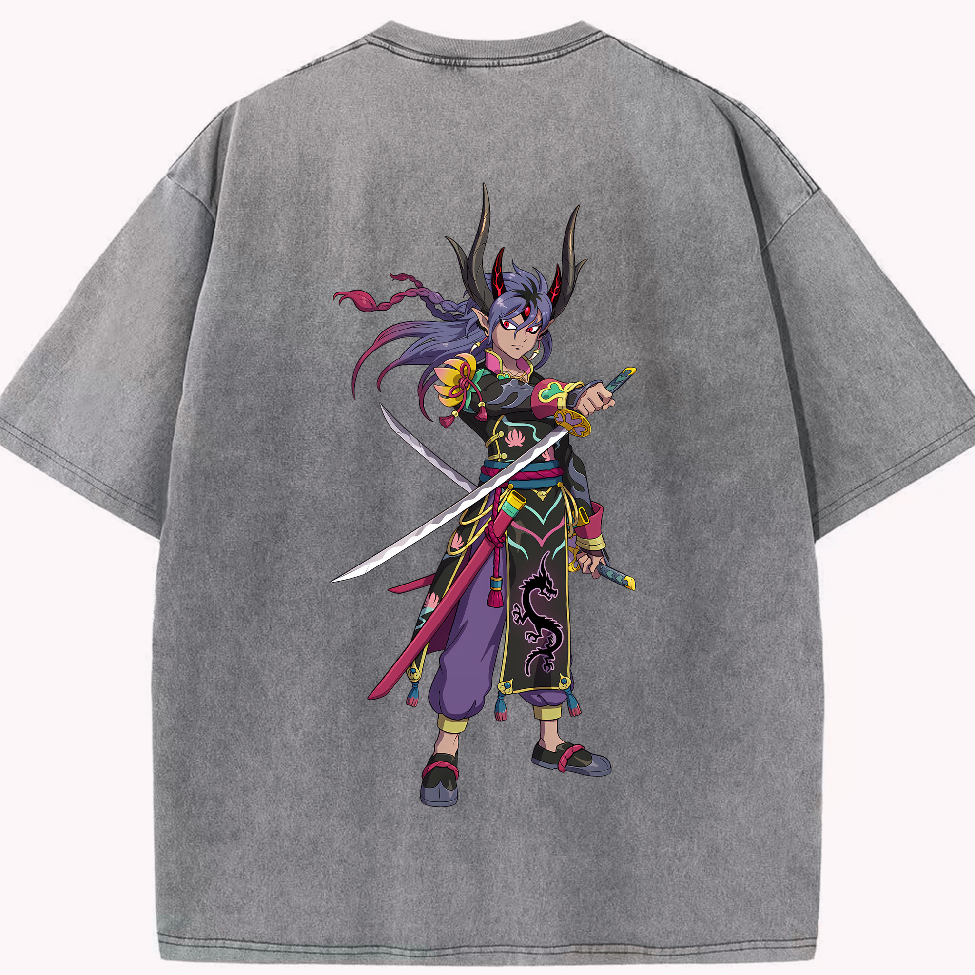（画像用） 妖怪ウォッチ Yo-kai Watch 綿100% ヴィンテージ風 半袖Tシャツ（背面プリント）