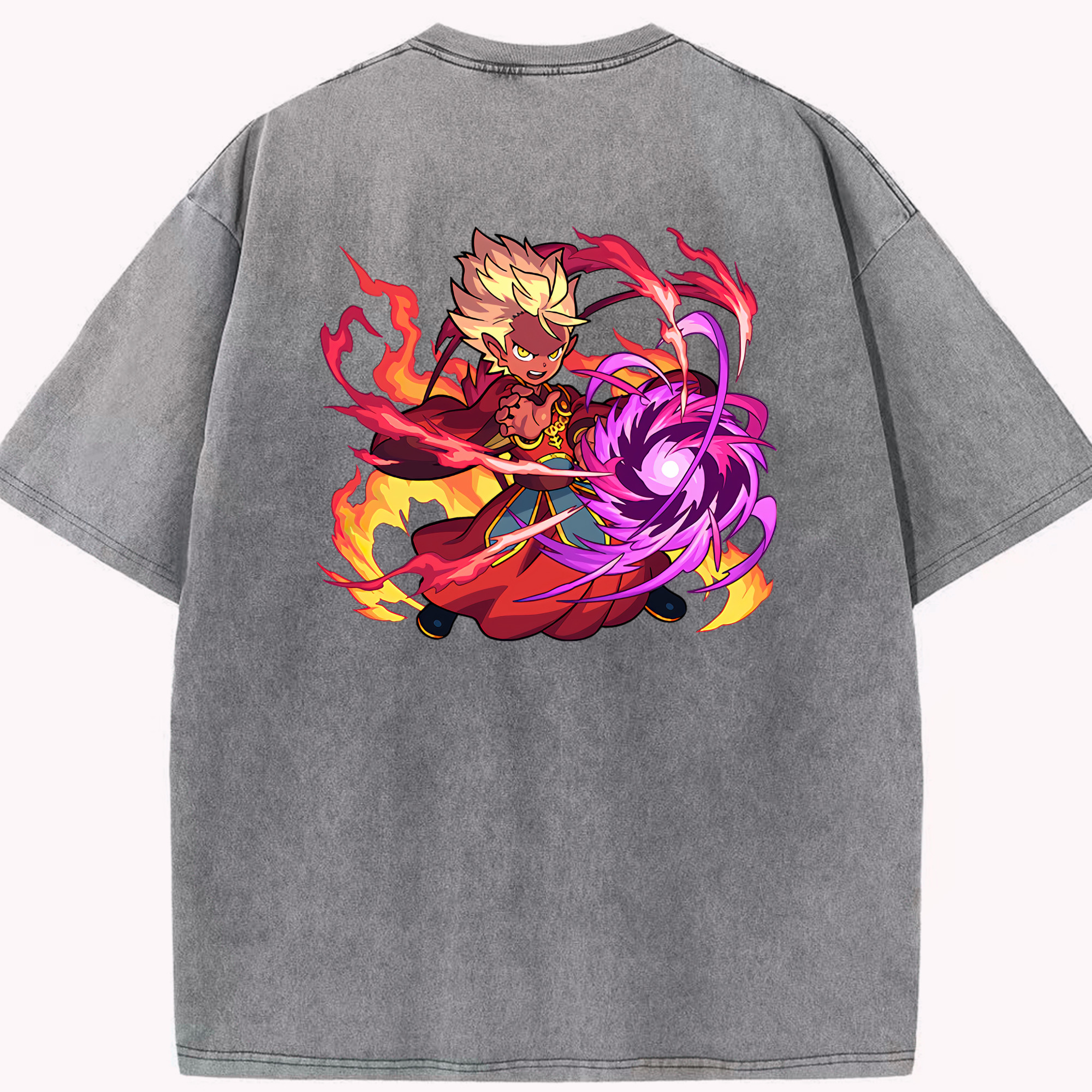（画像用） 妖怪ウォッチ Yo-kai Watch 綿100% ヴィンテージ風 半袖Tシャツ（背面プリント）
