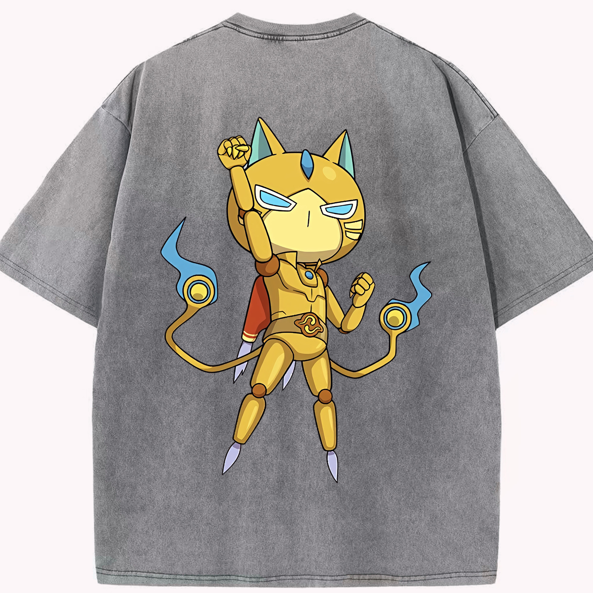 （画像用） 妖怪ウォッチ Yo-kai Watch 綿100% ヴィンテージ風 半袖Tシャツ（背面プリント）
