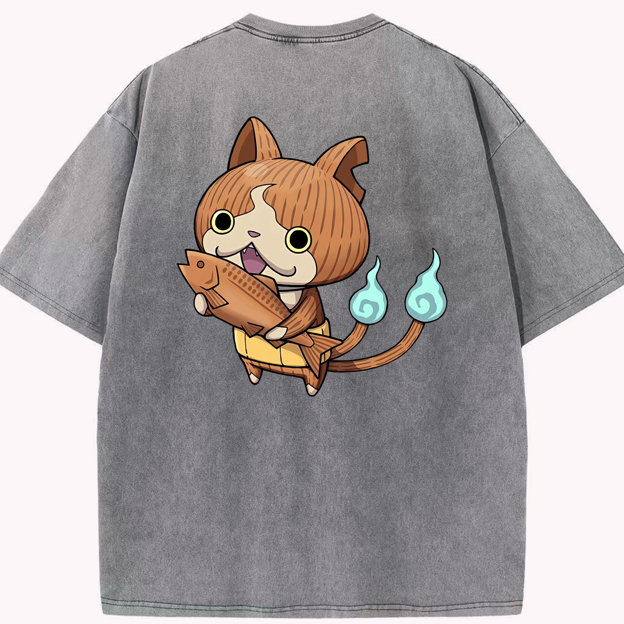 （画像用） 妖怪ウォッチ Yo-kai Watch 綿100% ヴィンテージ風 半袖Tシャツ（背面プリント）