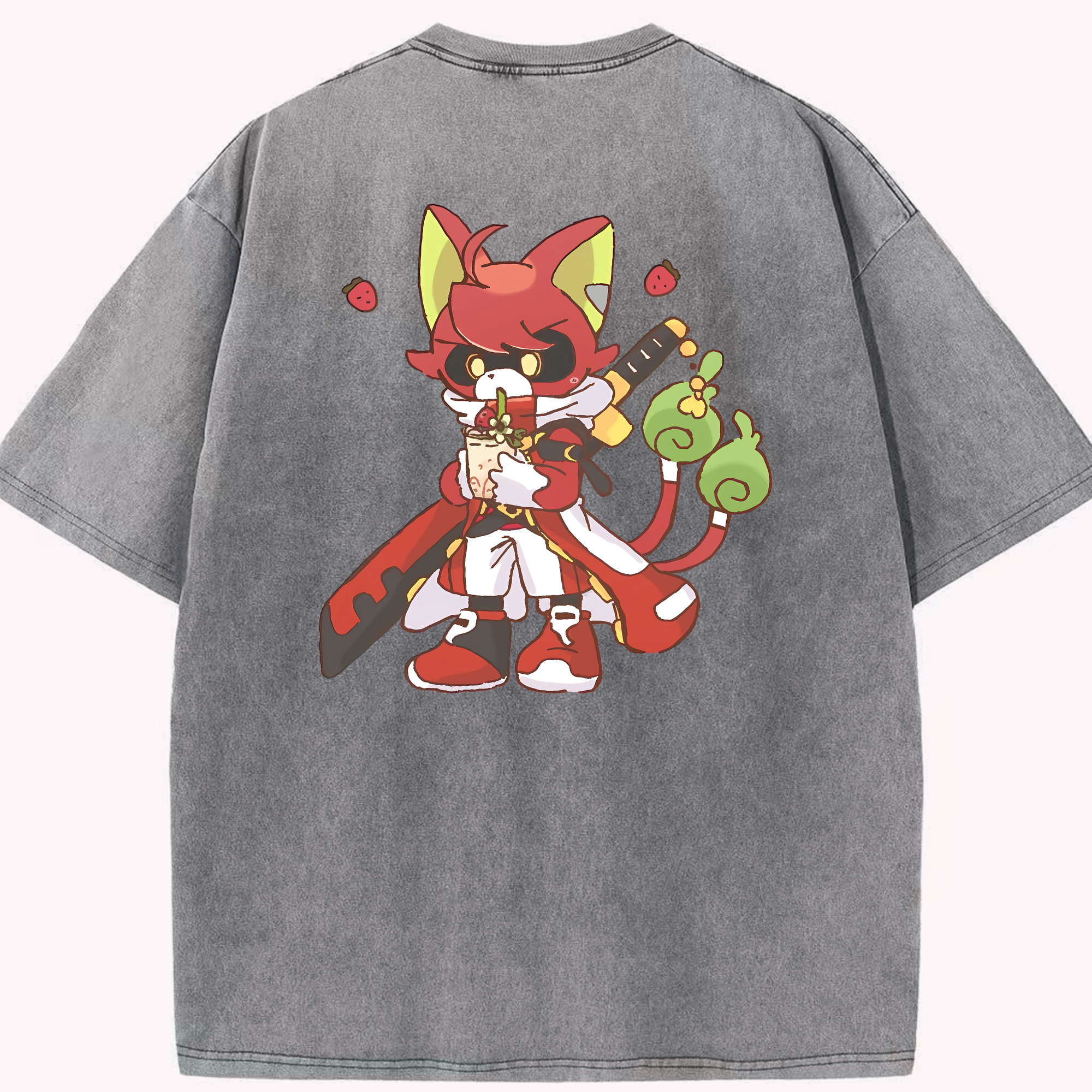 （画像用） 妖怪ウォッチ Yo-kai Watch 綿100% ヴィンテージ風 半袖Tシャツ（背面プリント）