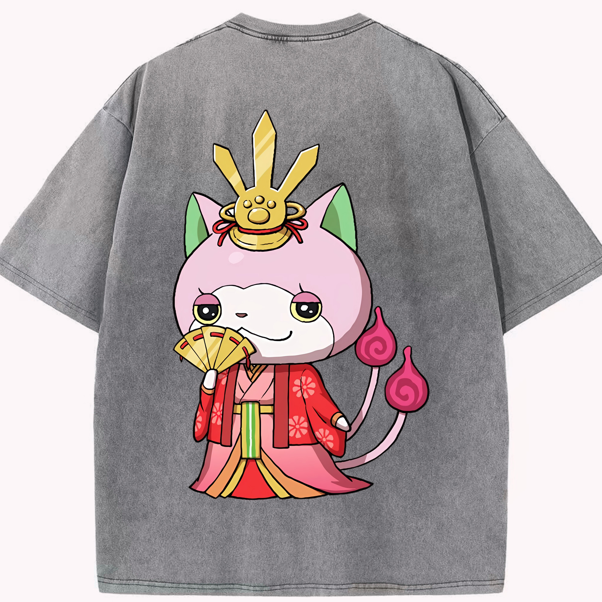 （画像用） 妖怪ウォッチ Yo-kai Watch 綿100% ヴィンテージ風 半袖Tシャツ（背面プリント）