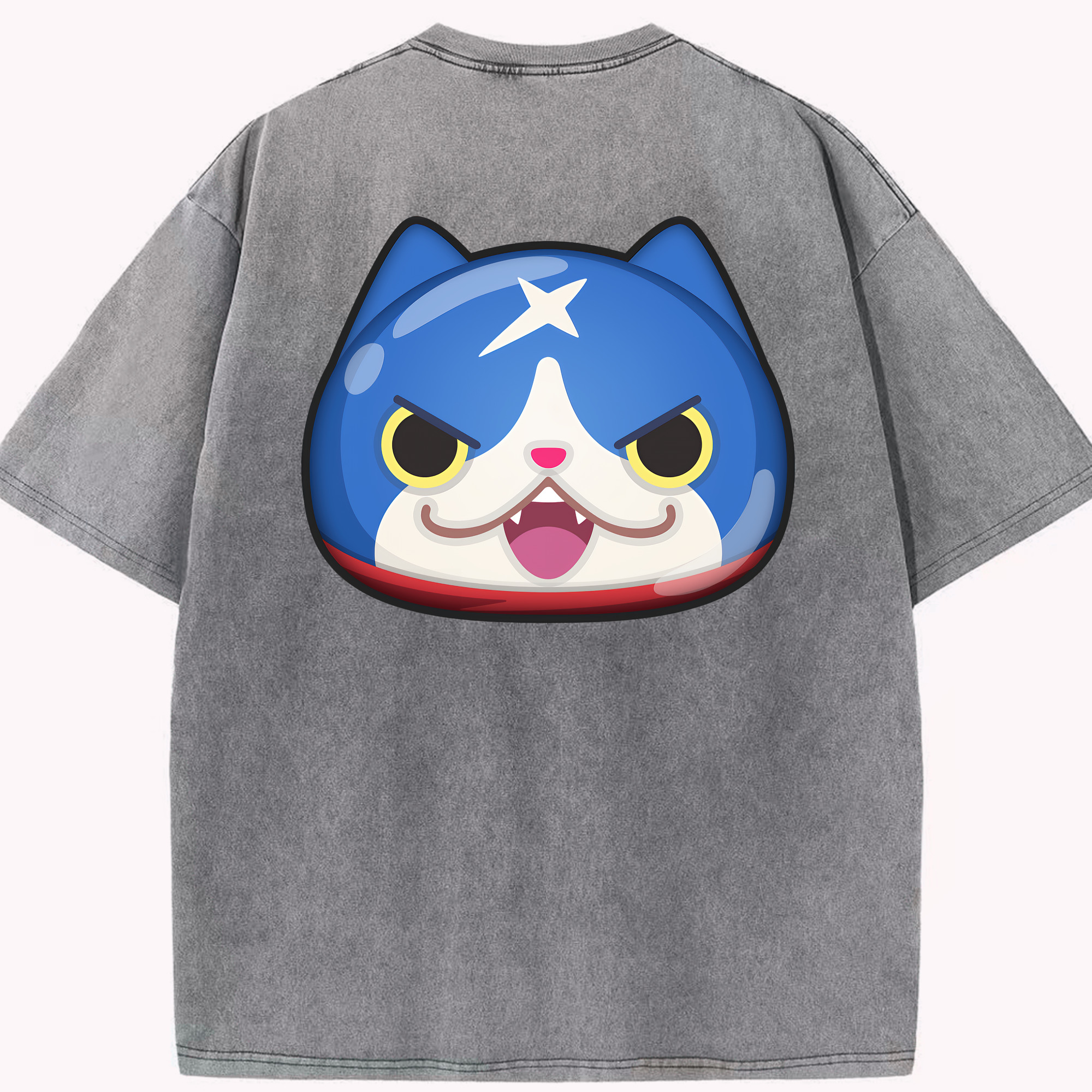 （画像用） 妖怪ウォッチ Yo-kai Watch 綿100% ヴィンテージ風 半袖Tシャツ（背面プリント）
