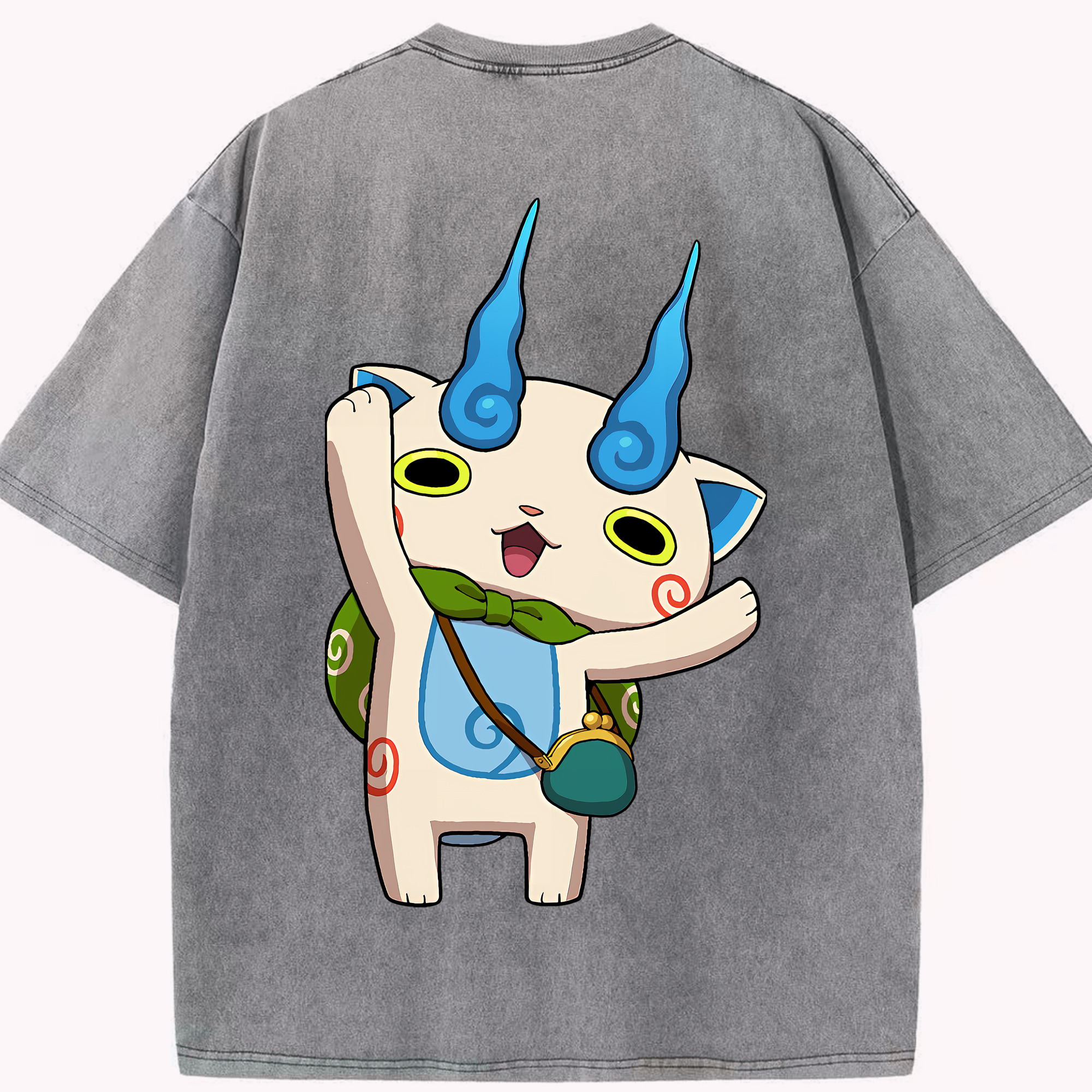 （画像用） 妖怪ウォッチ Yo-kai Watch 綿100% ヴィンテージ風 半袖Tシャツ（背面プリント）