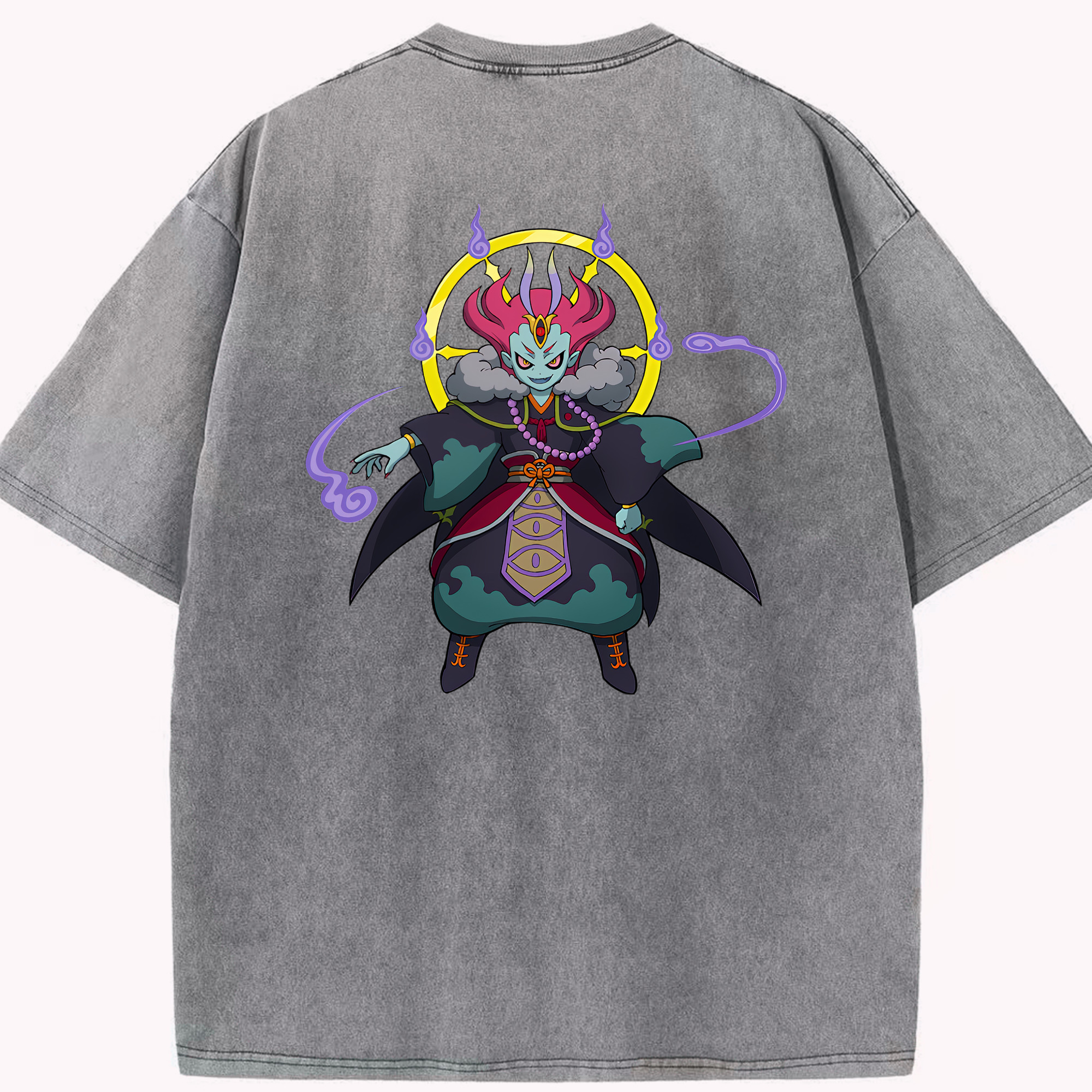 （画像用） 妖怪ウォッチ Yo-kai Watch 綿100% ヴィンテージ風 半袖Tシャツ（背面プリント）