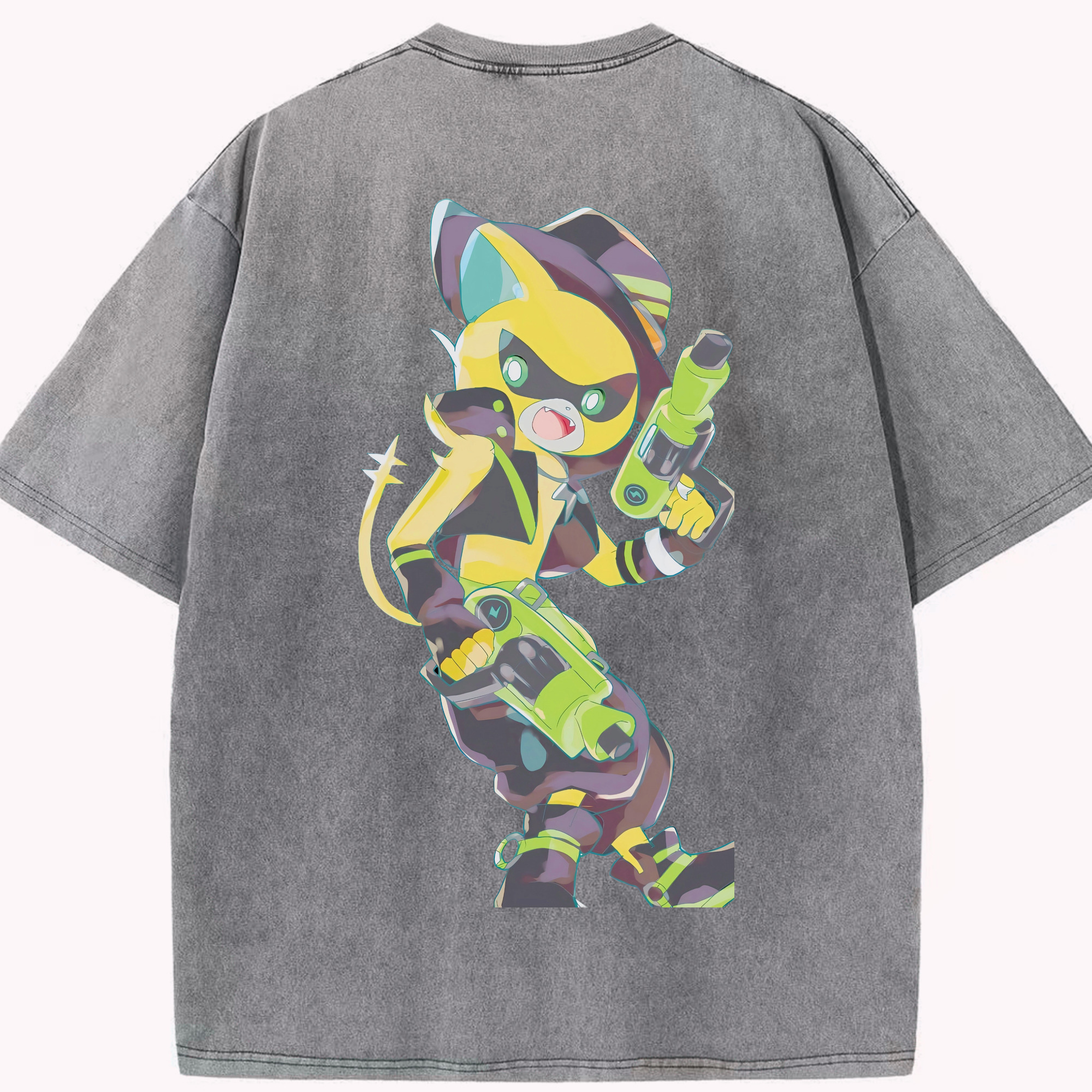 （画像用） 妖怪ウォッチ Yo-kai Watch 綿100% ヴィンテージ風 半袖Tシャツ（背面プリント）