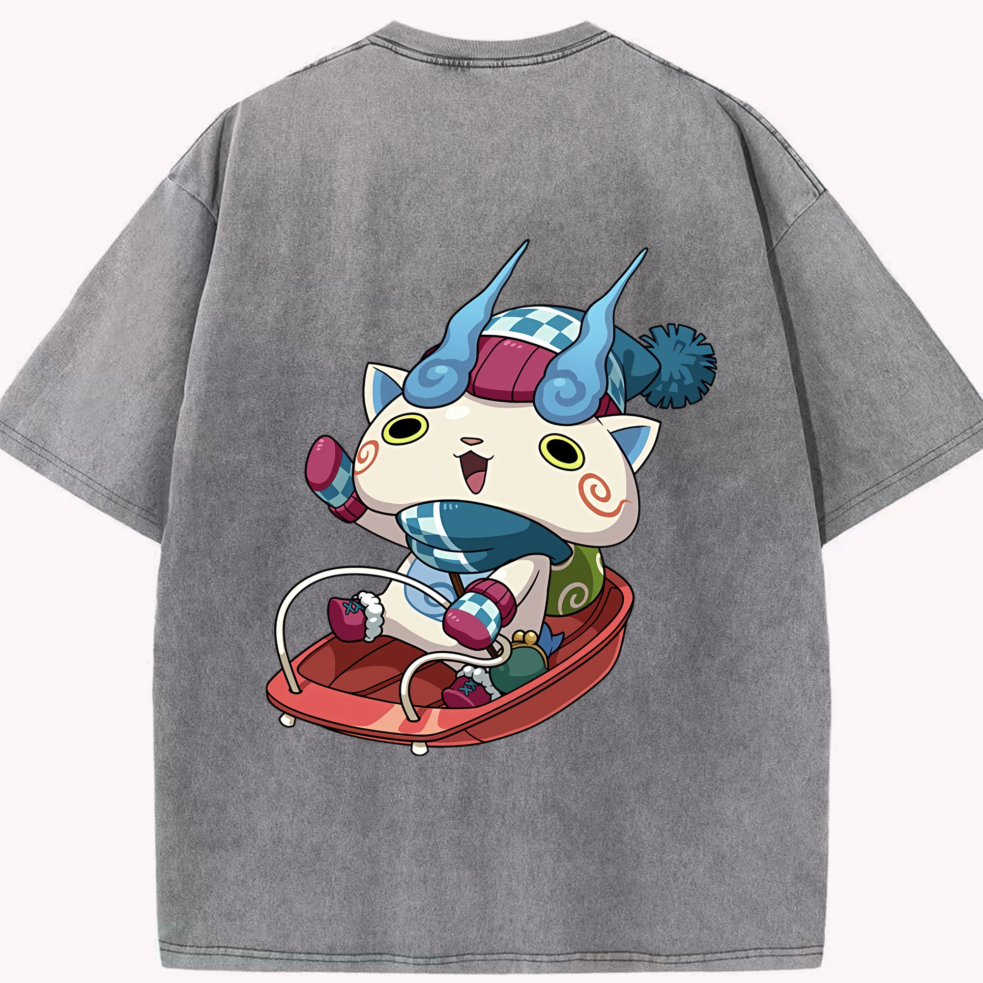 （画像用） 妖怪ウォッチ Yo-kai Watch 綿100% ヴィンテージ風 半袖Tシャツ（背面プリント）