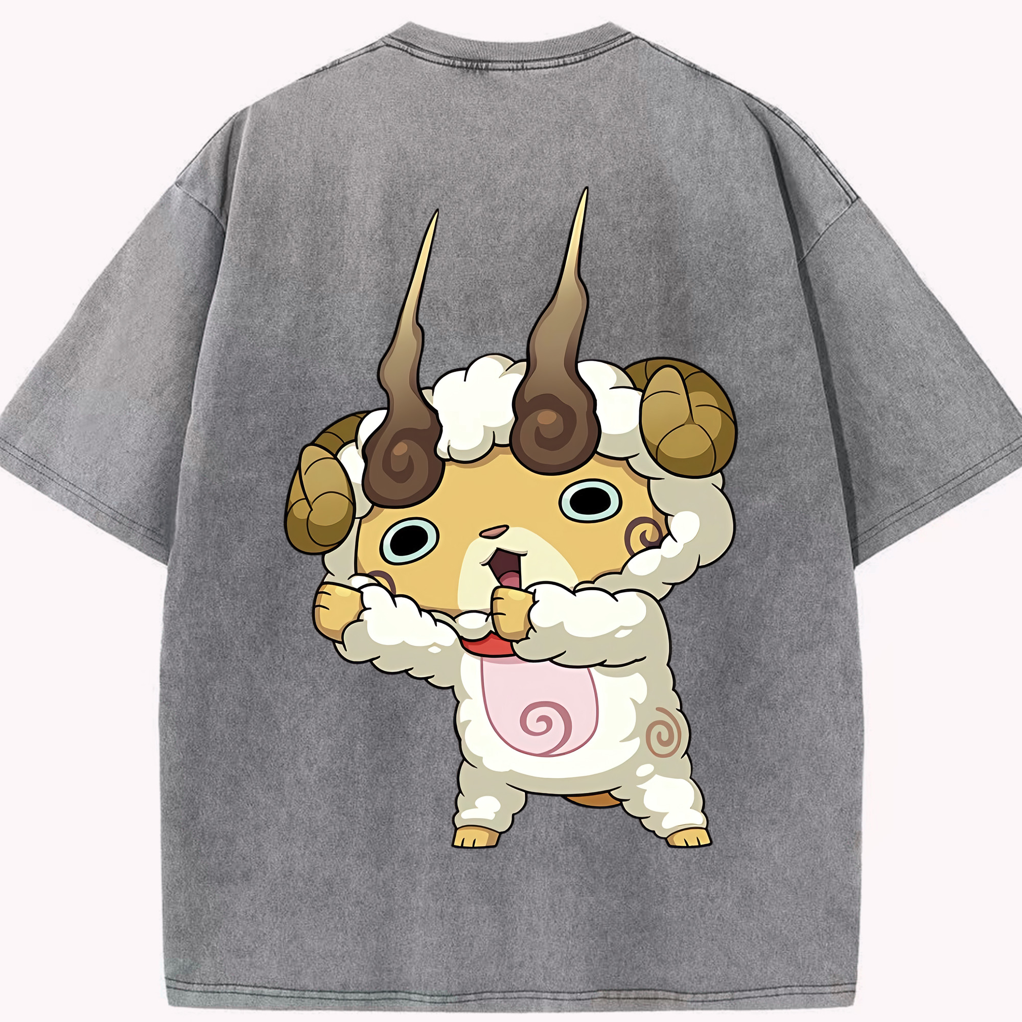 （画像用） 妖怪ウォッチ Yo-kai Watch 綿100% ヴィンテージ風 半袖Tシャツ（背面プリント）