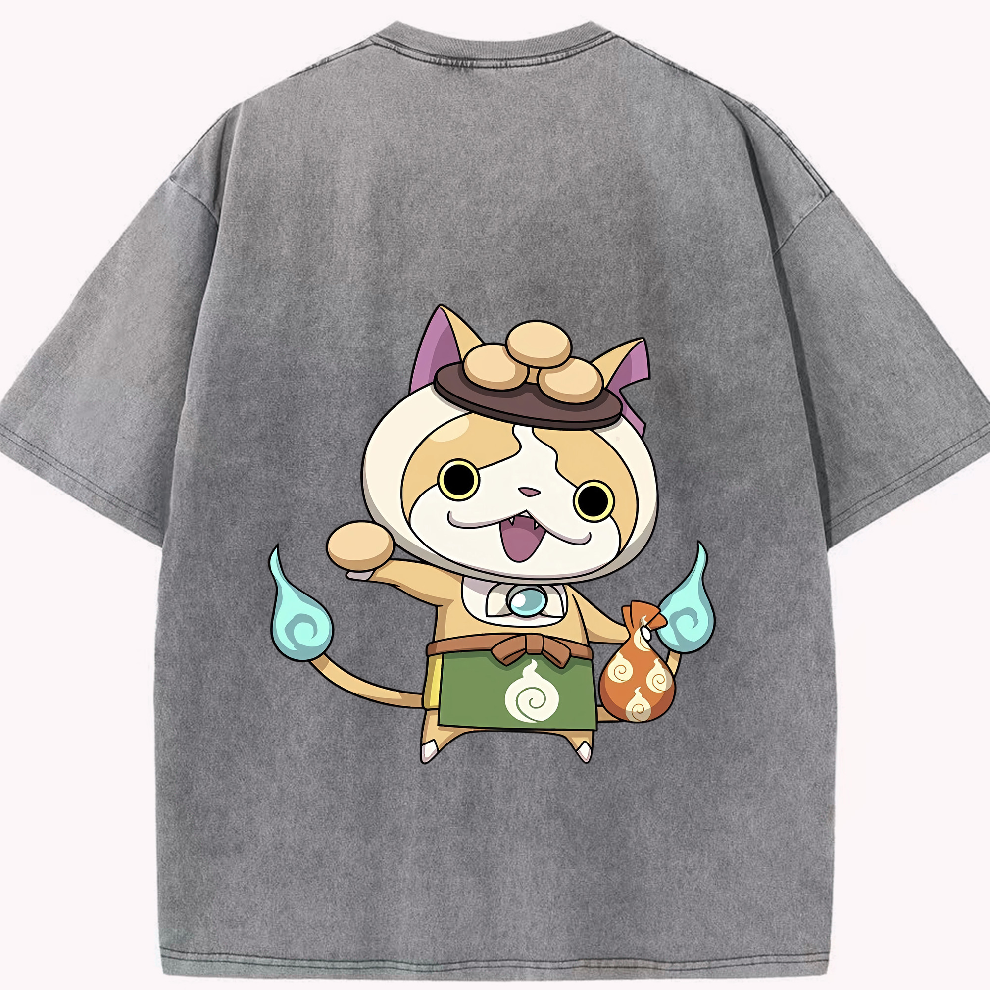 （画像用） 妖怪ウォッチ Yo-kai Watch 綿100% ヴィンテージ風 半袖Tシャツ（背面プリント）