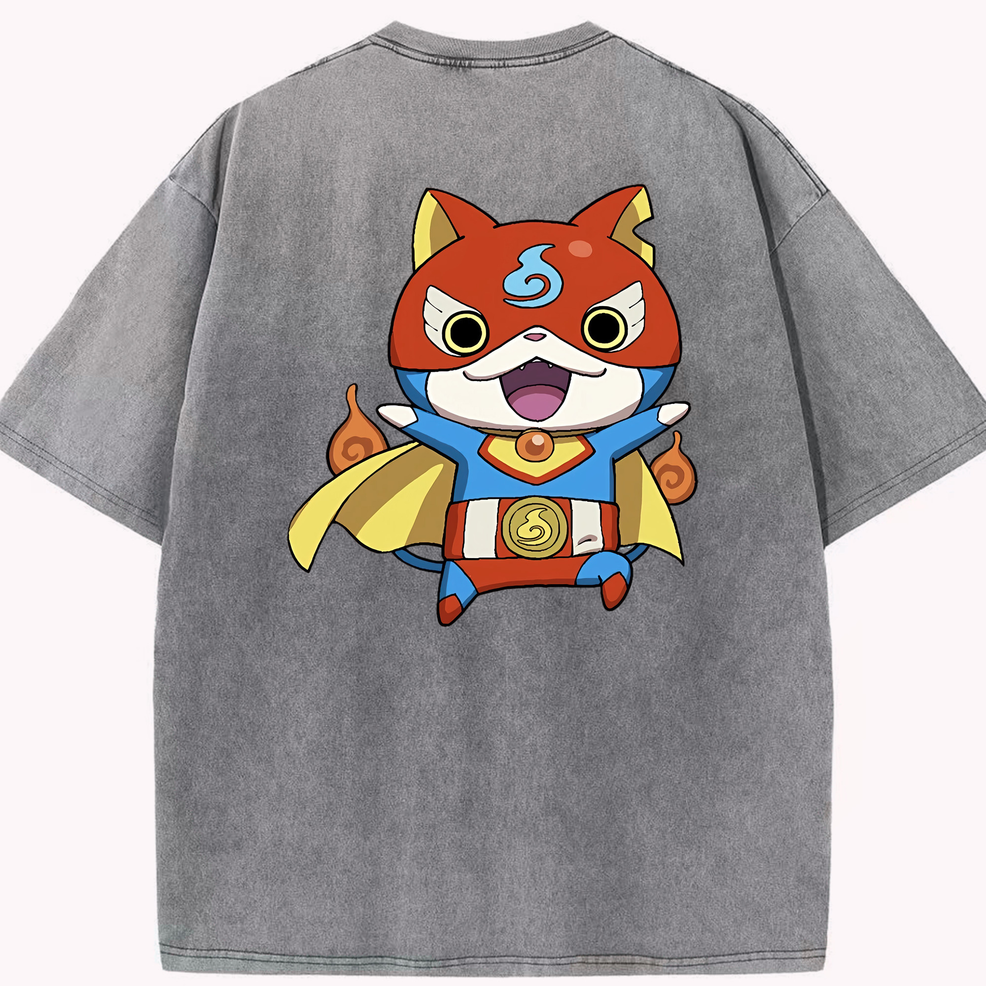 （画像用） 妖怪ウォッチ Yo-kai Watch 綿100% ヴィンテージ風 半袖Tシャツ（背面プリント）
