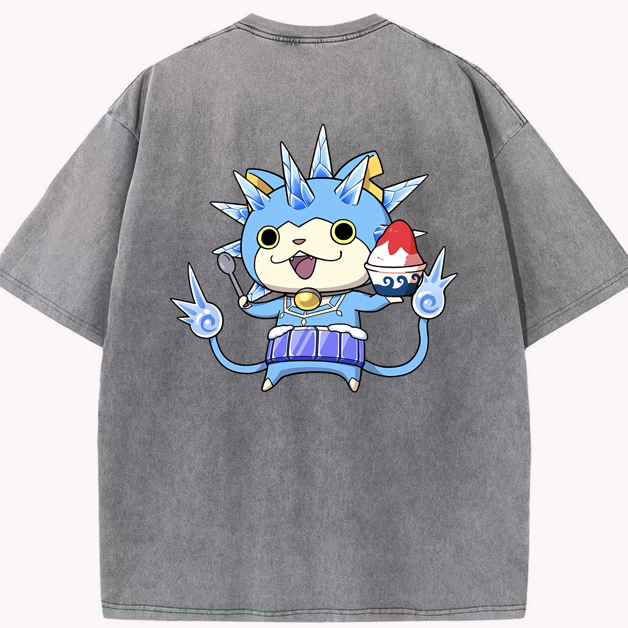 （画像用） 妖怪ウォッチ Yo-kai Watch 綿100% ヴィンテージ風 半袖Tシャツ（背面プリント）