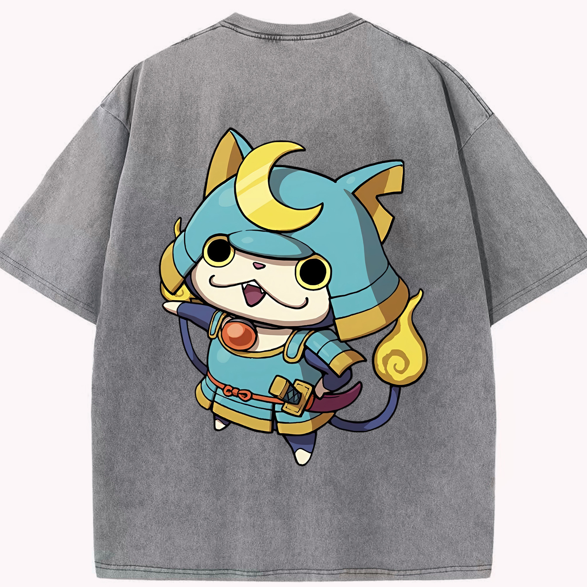 （画像用） 妖怪ウォッチ Yo-kai Watch 綿100% ヴィンテージ風 半袖Tシャツ（背面プリント）