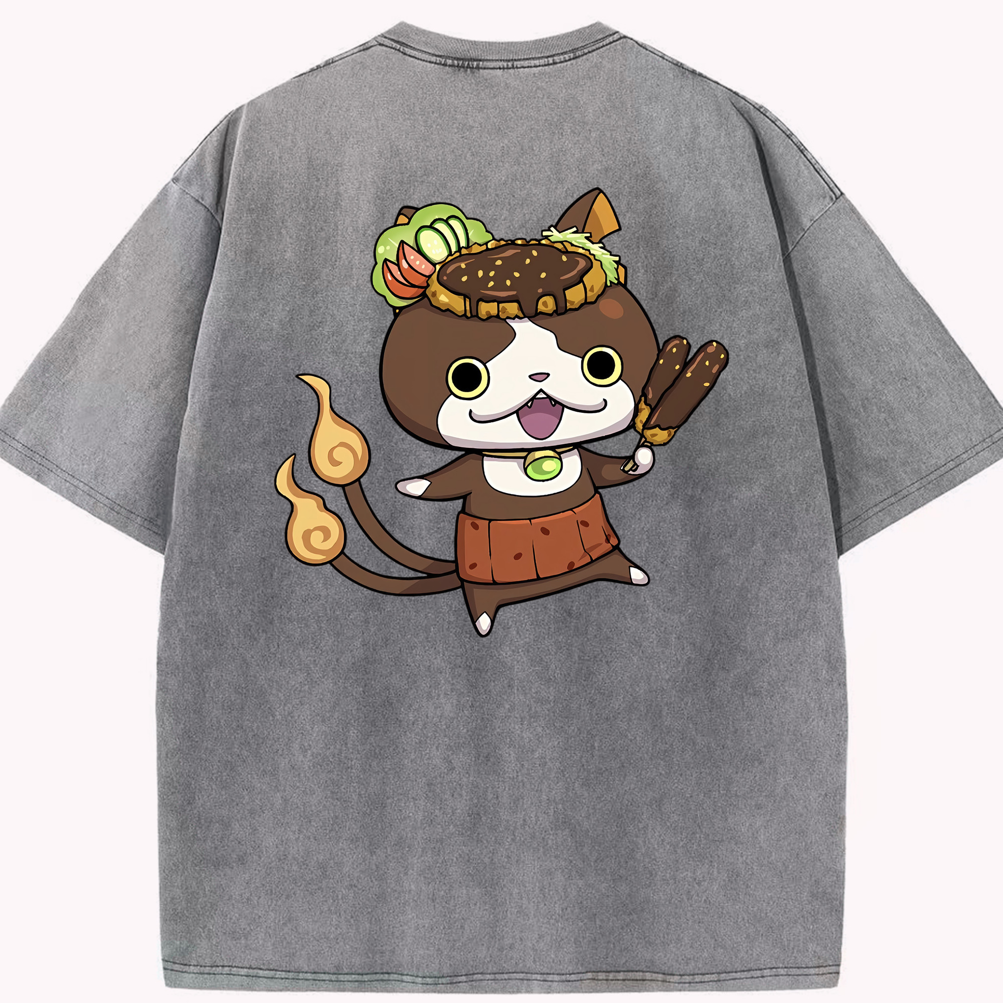 （画像用） 妖怪ウォッチ Yo-kai Watch 綿100% ヴィンテージ風 半袖Tシャツ（背面プリント）