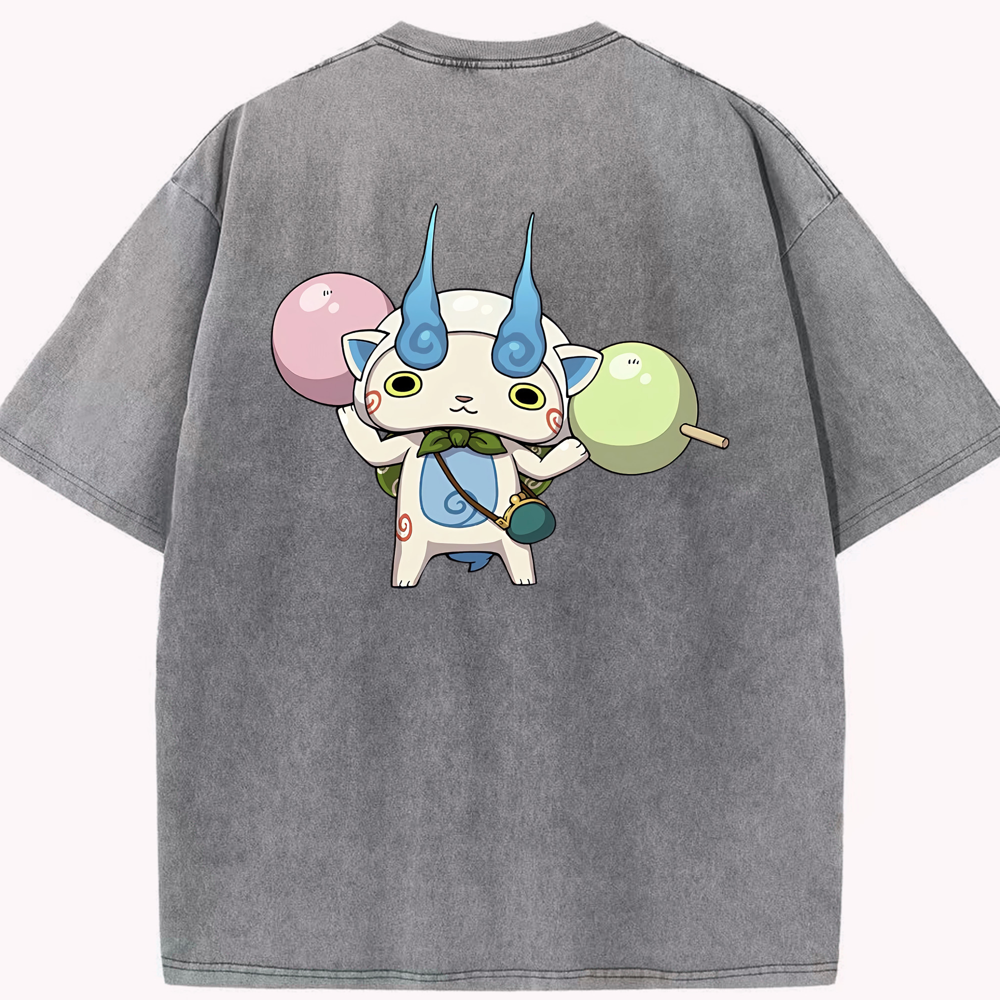 （画像用） 妖怪ウォッチ Yo-kai Watch 綿100% ヴィンテージ風 半袖Tシャツ（背面プリント）
