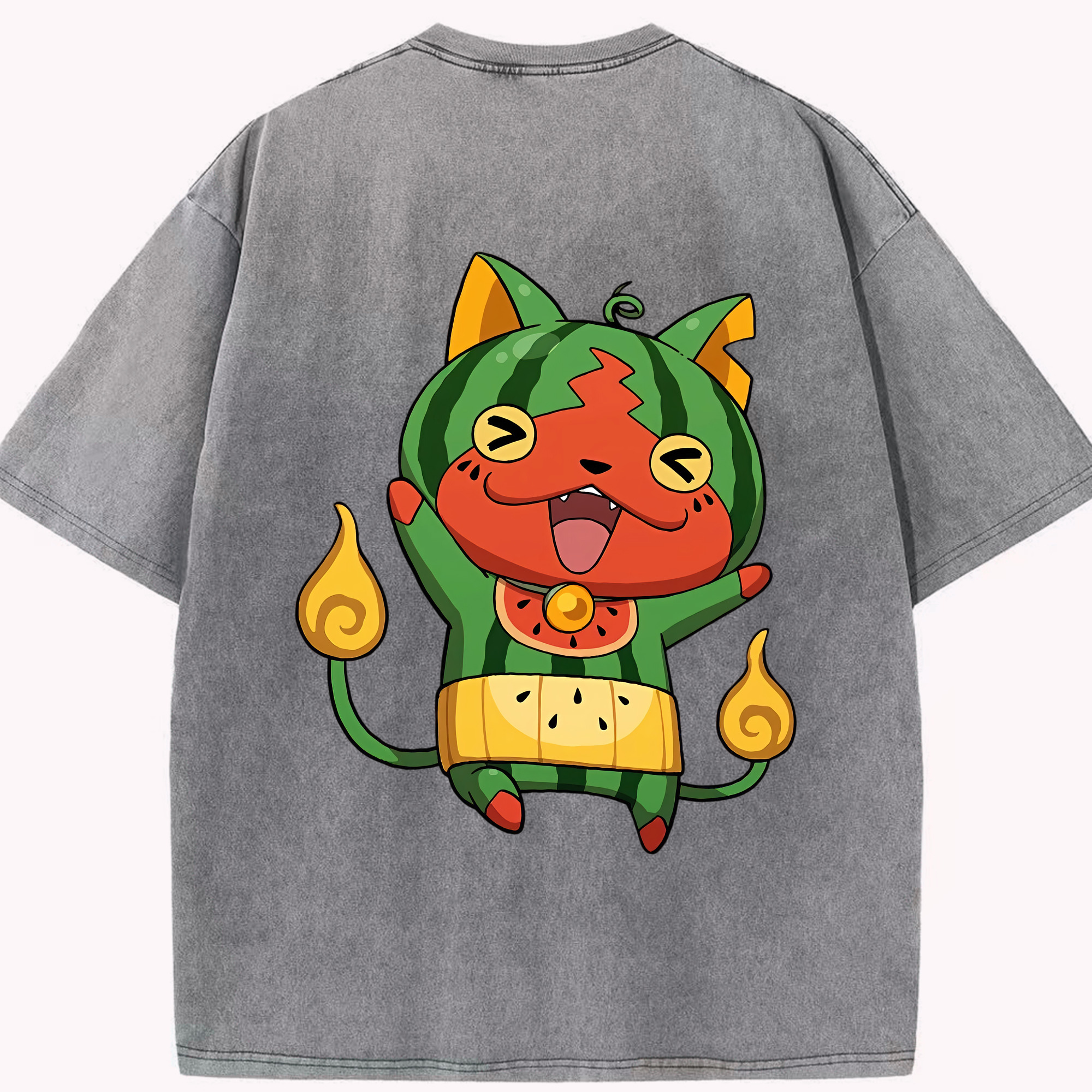 （画像用） 妖怪ウォッチ Yo-kai Watch 綿100% ヴィンテージ風 半袖Tシャツ（背面プリント）