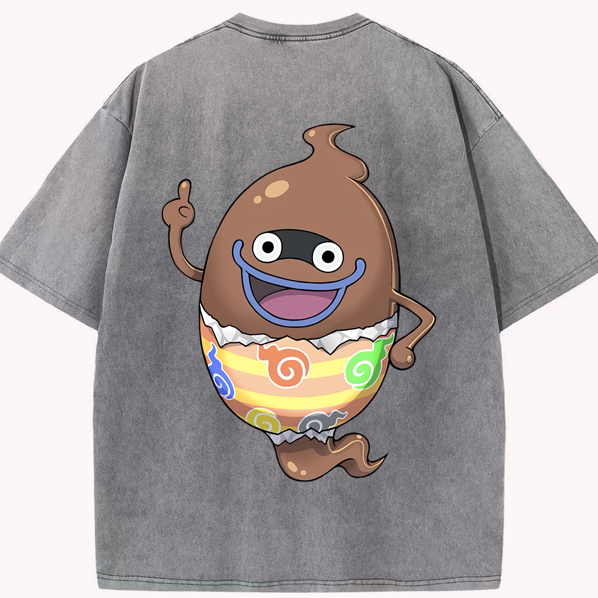 （画像用） 妖怪ウォッチ Yo-kai Watch 綿100% ヴィンテージ風 半袖Tシャツ（背面プリント）