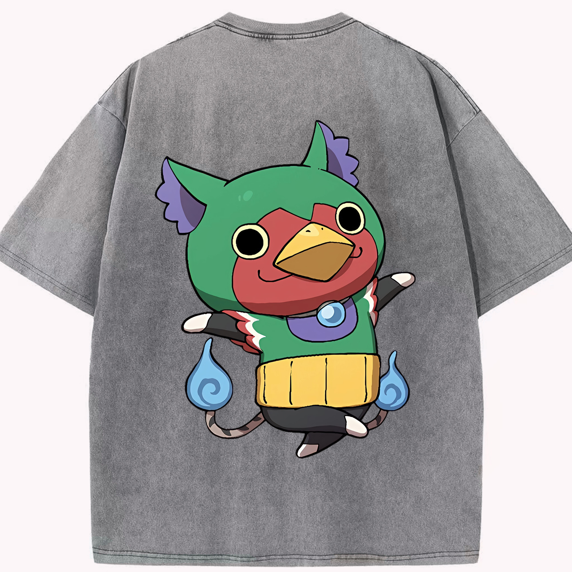 （画像用） 妖怪ウォッチ Yo-kai Watch 綿100% ヴィンテージ風 半袖Tシャツ（背面プリント）