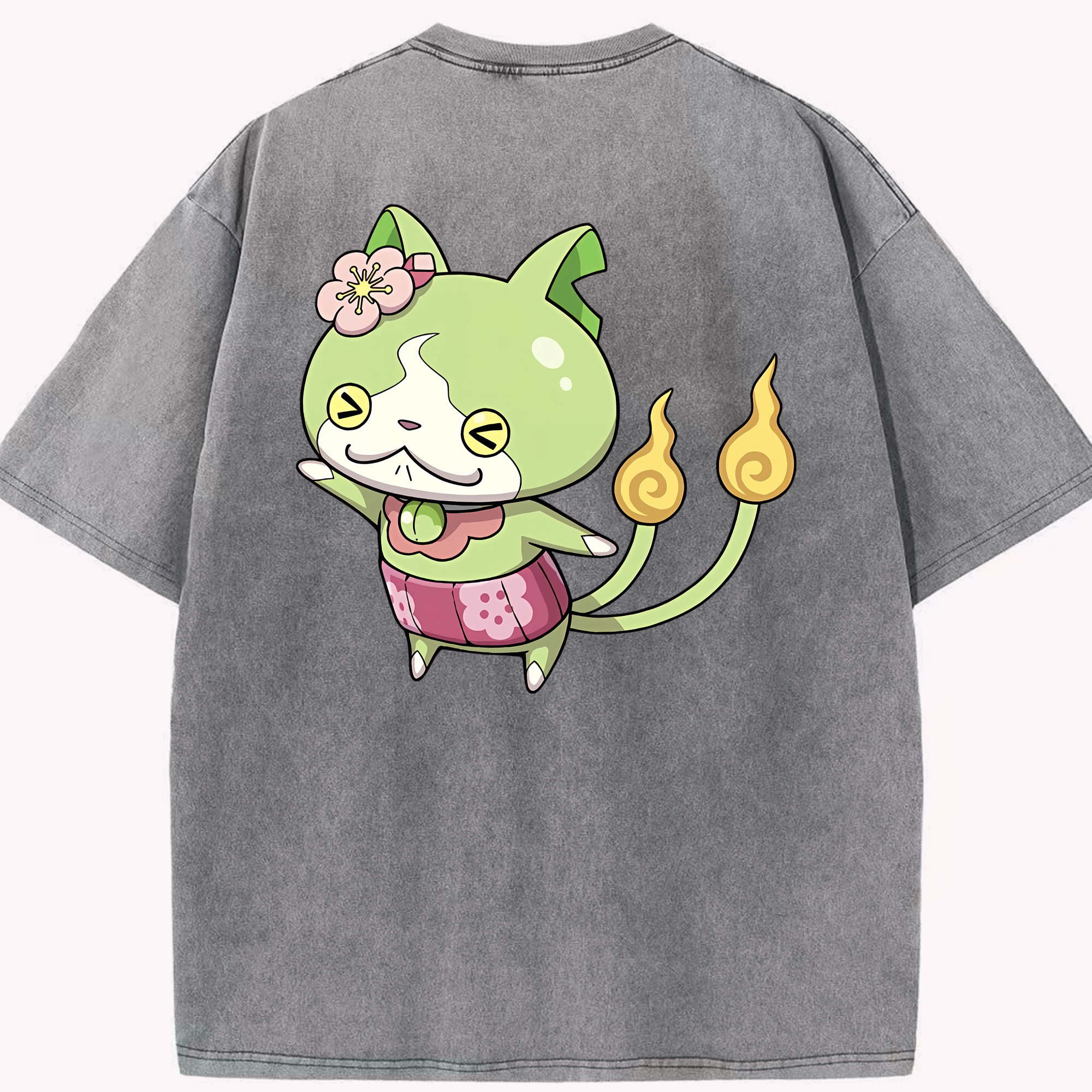 （画像用） 妖怪ウォッチ Yo-kai Watch 綿100% ヴィンテージ風 半袖Tシャツ（背面プリント）