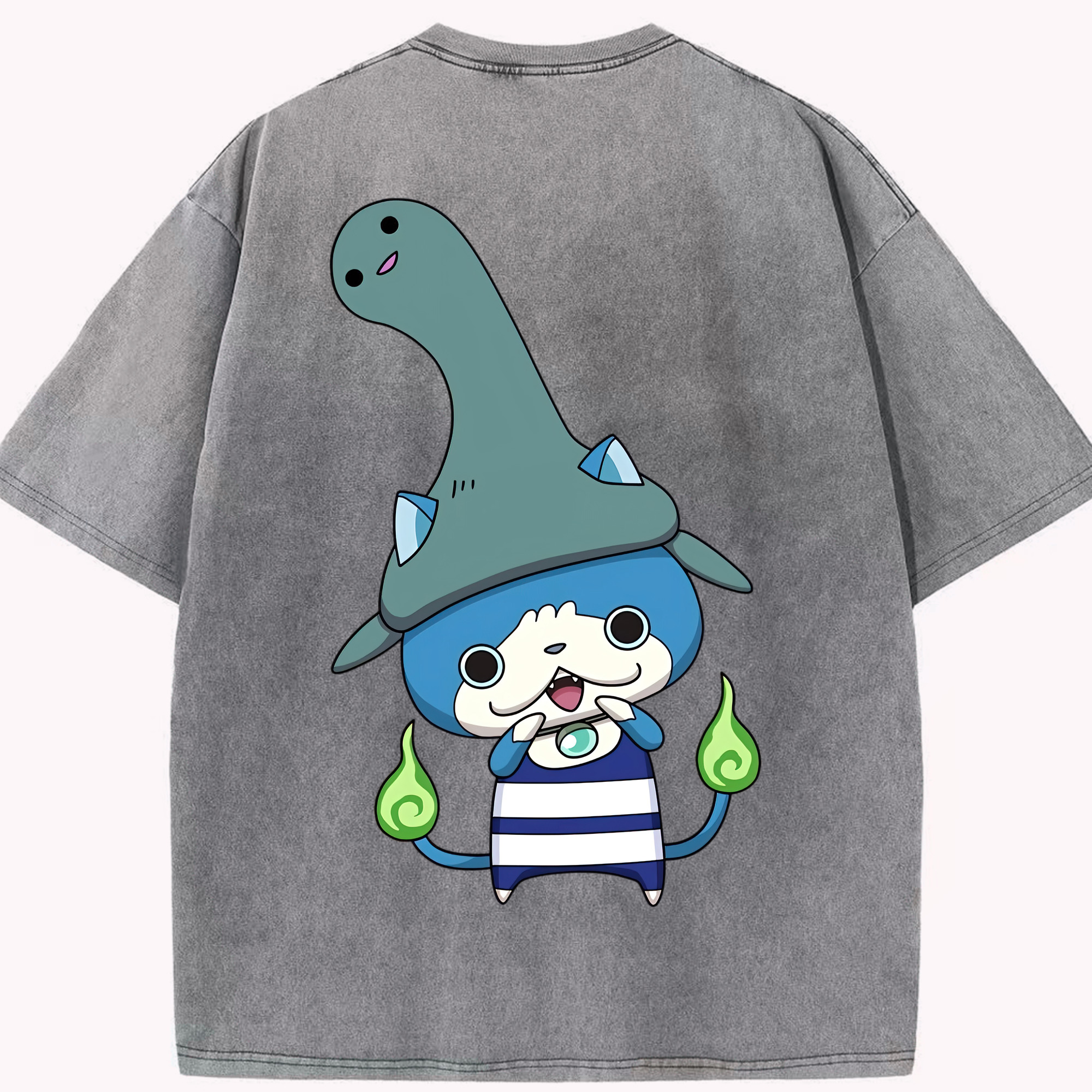 （画像用） 妖怪ウォッチ Yo-kai Watch 綿100% ヴィンテージ風 半袖Tシャツ（背面プリント）