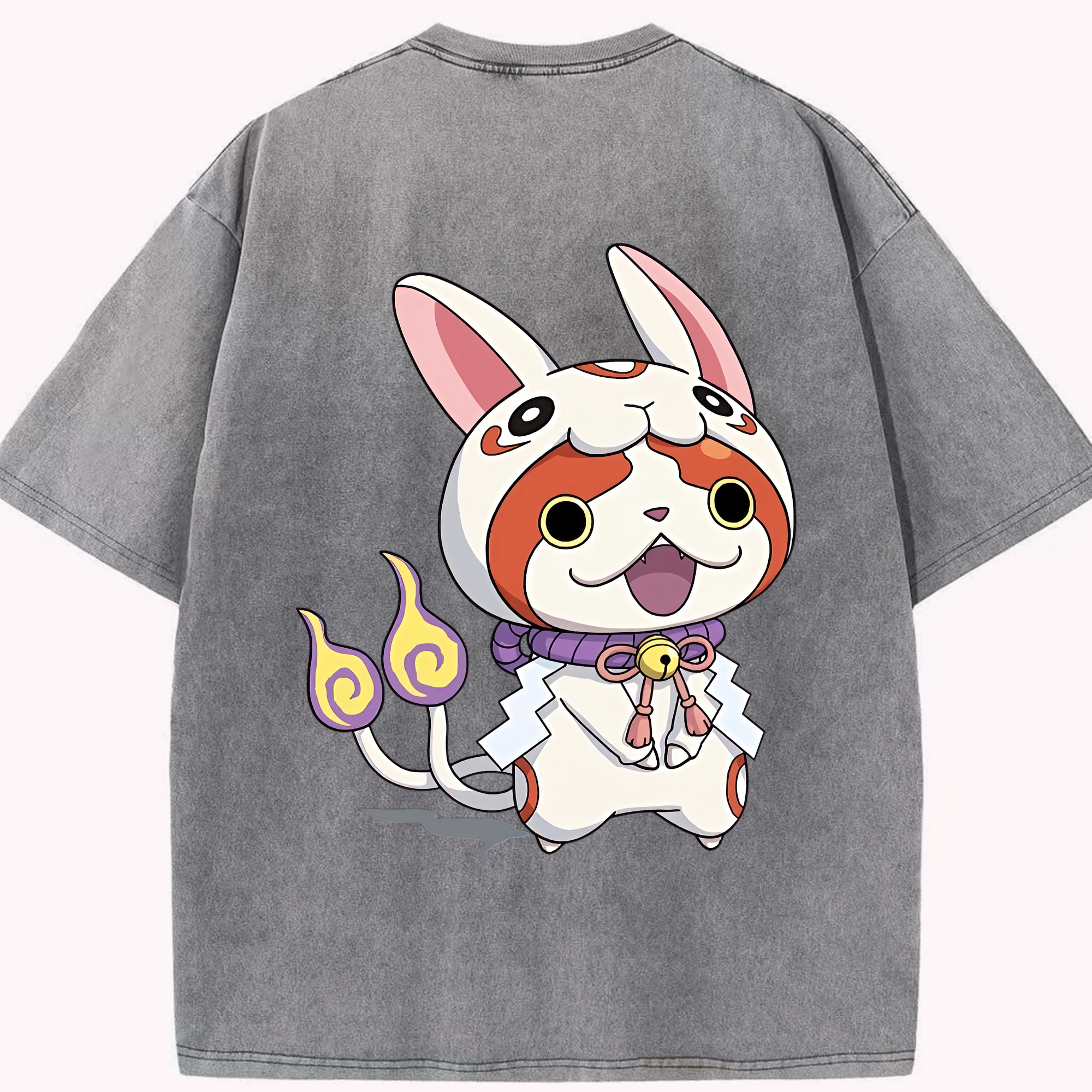 （画像用） 妖怪ウォッチ Yo-kai Watch 綿100% ヴィンテージ風 半袖Tシャツ（背面プリント）