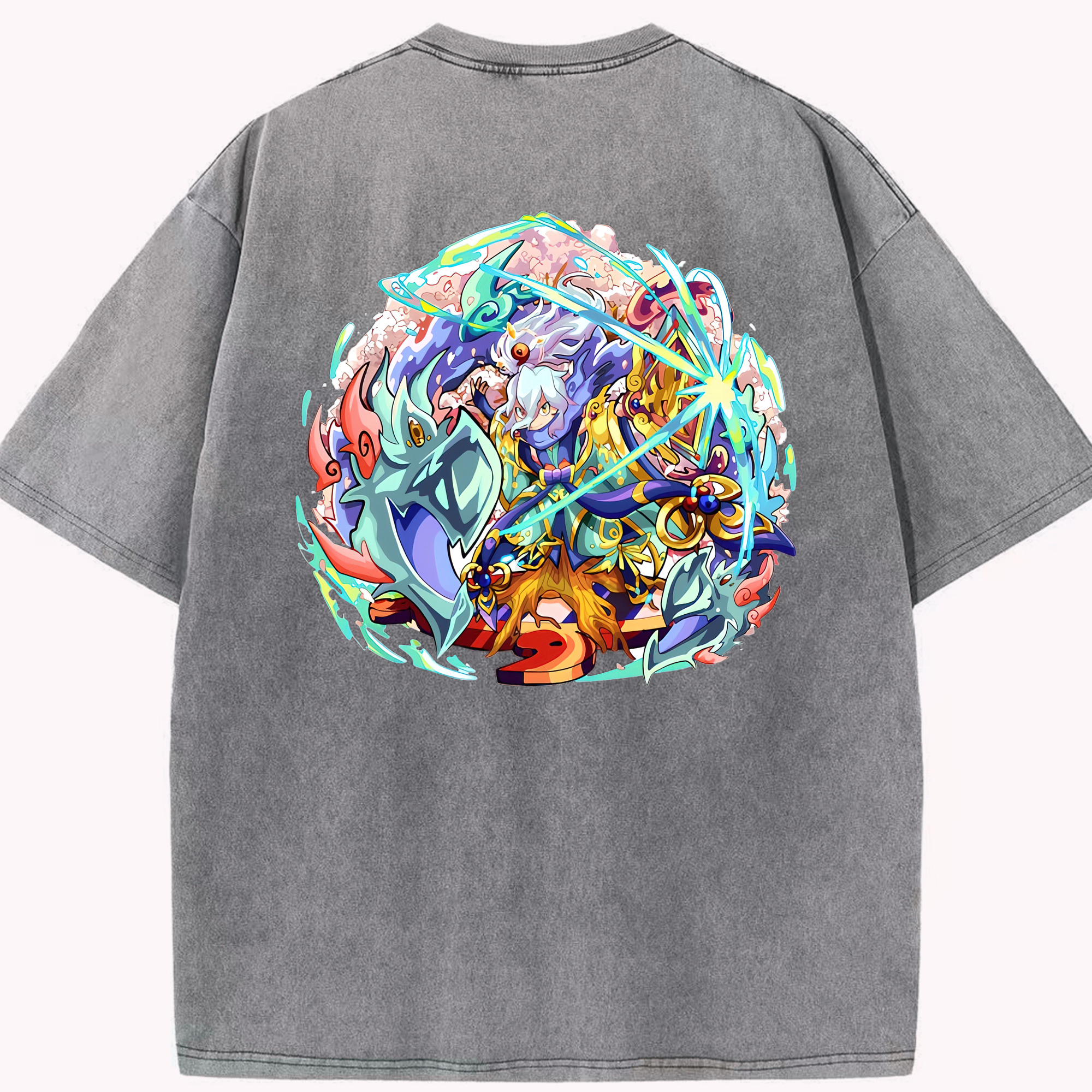（画像用） 妖怪ウォッチ Yo-kai Watch 綿100% ヴィンテージ風 半袖Tシャツ（背面プリント）